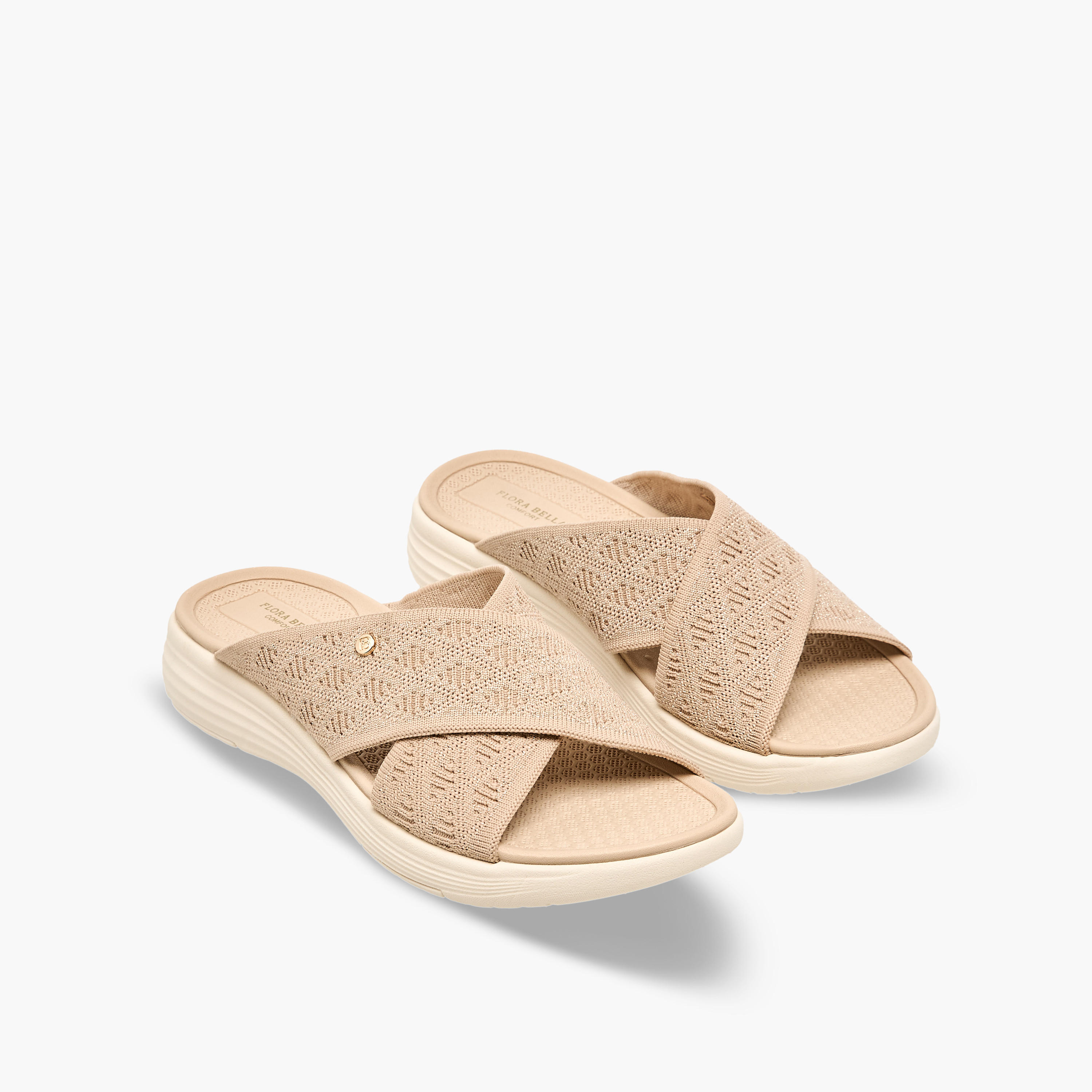 Flora Bella Women Textured Cross Strap Sandals-women-shoes-flats-sandals-image-1