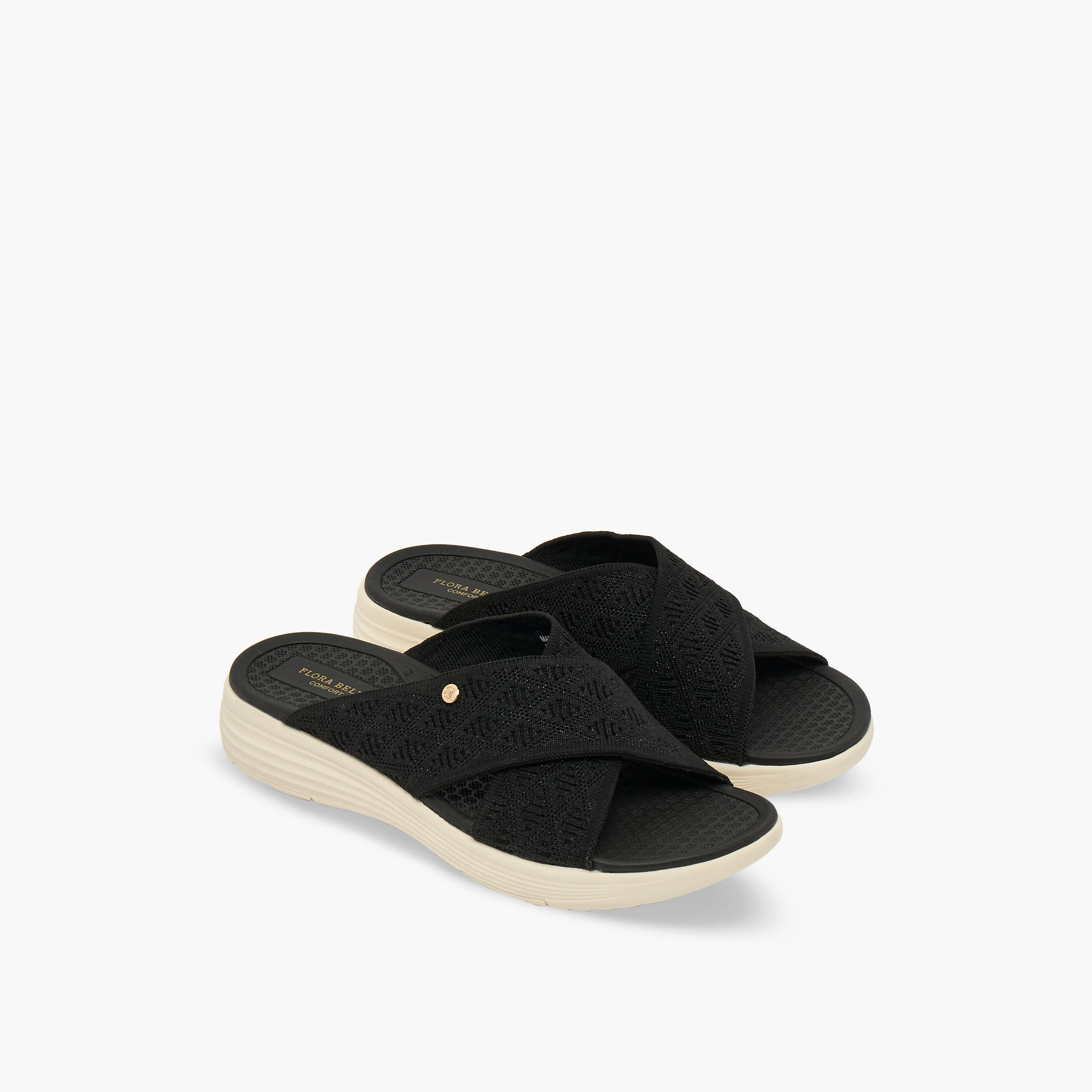 Flora Bella Women Textured Cross Strap Sandals-women-shoes-flats-sandals-image-1