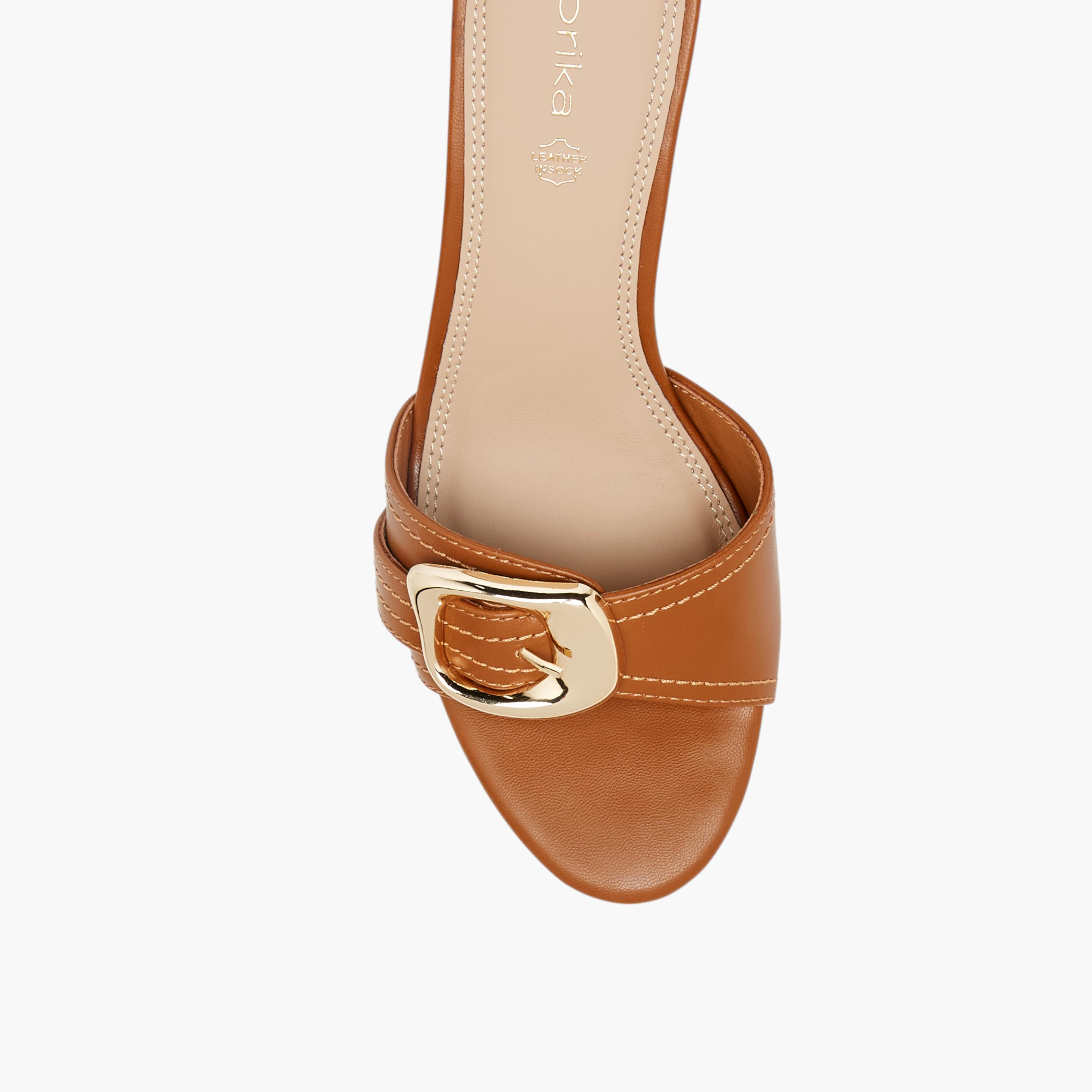 صندل بزينة فيونكة سهل الارتداء بكعب ستيليتو من بابريكا-women-shoes-sandals-heeled-image-4