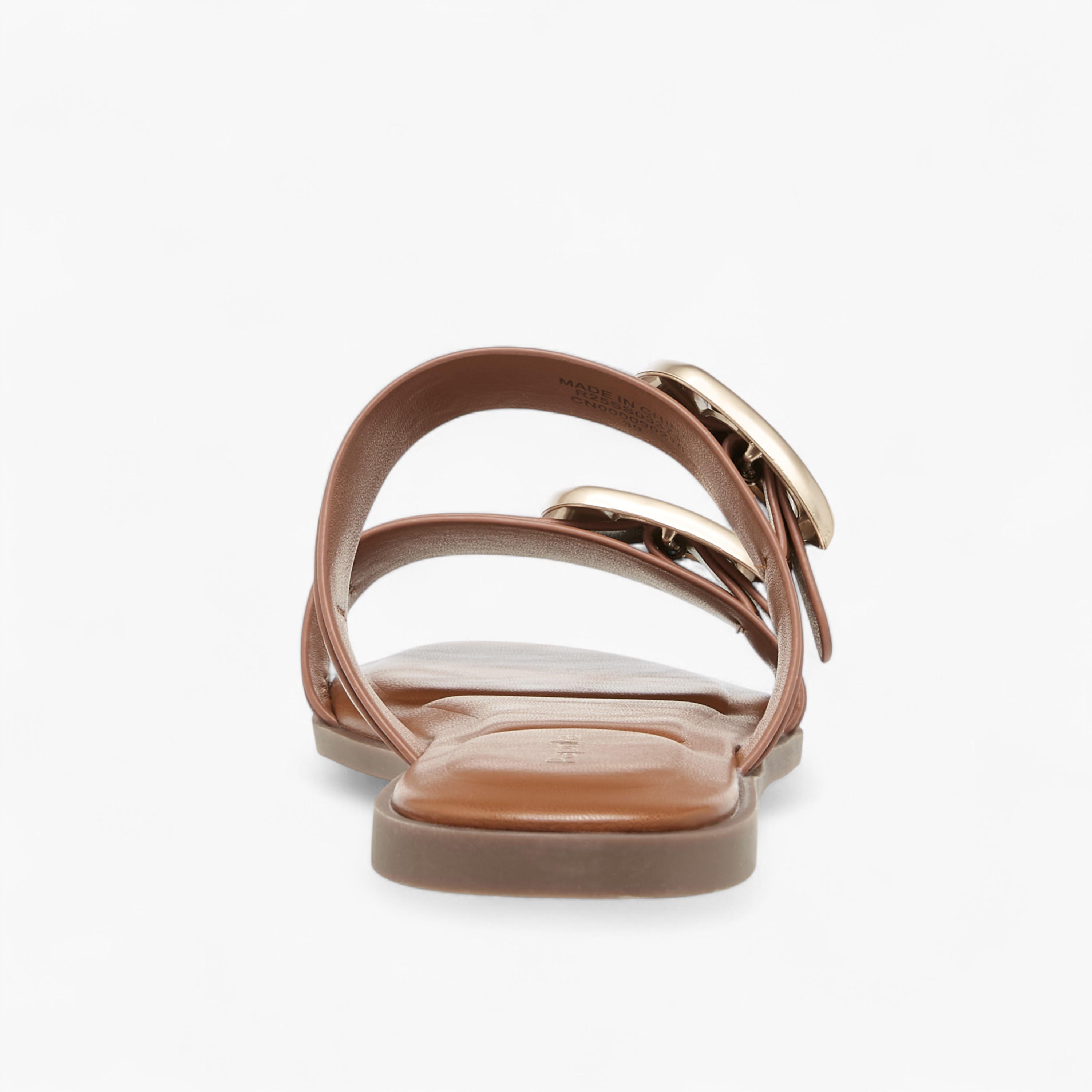 Paprika Solid Open Toe Sandals with Buckle Accent-women-shoes-flats-sandals-image-5