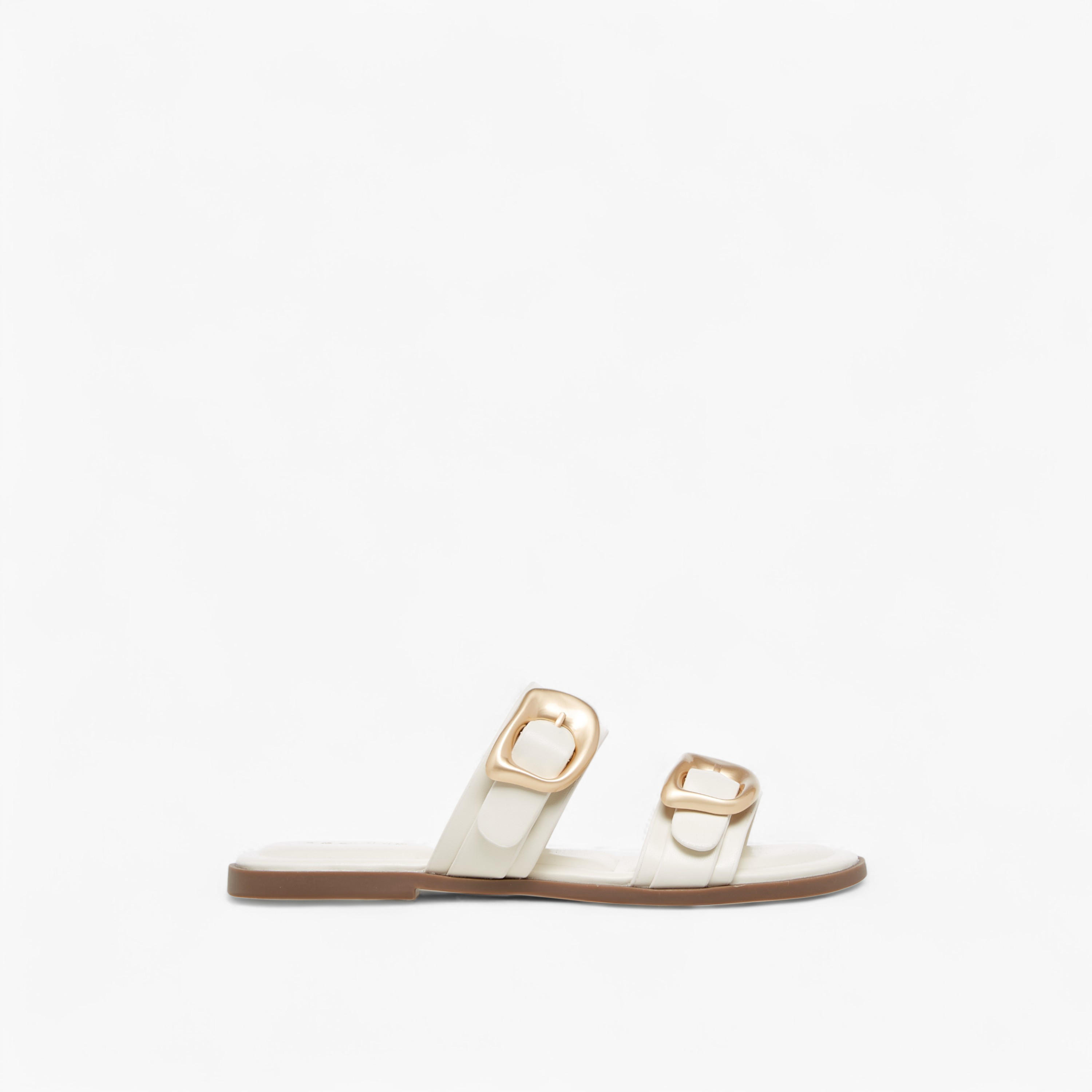 Paprika Solid Open Toe Sandals with Buckle Accent-women-shoes-flats-sandals-image-3