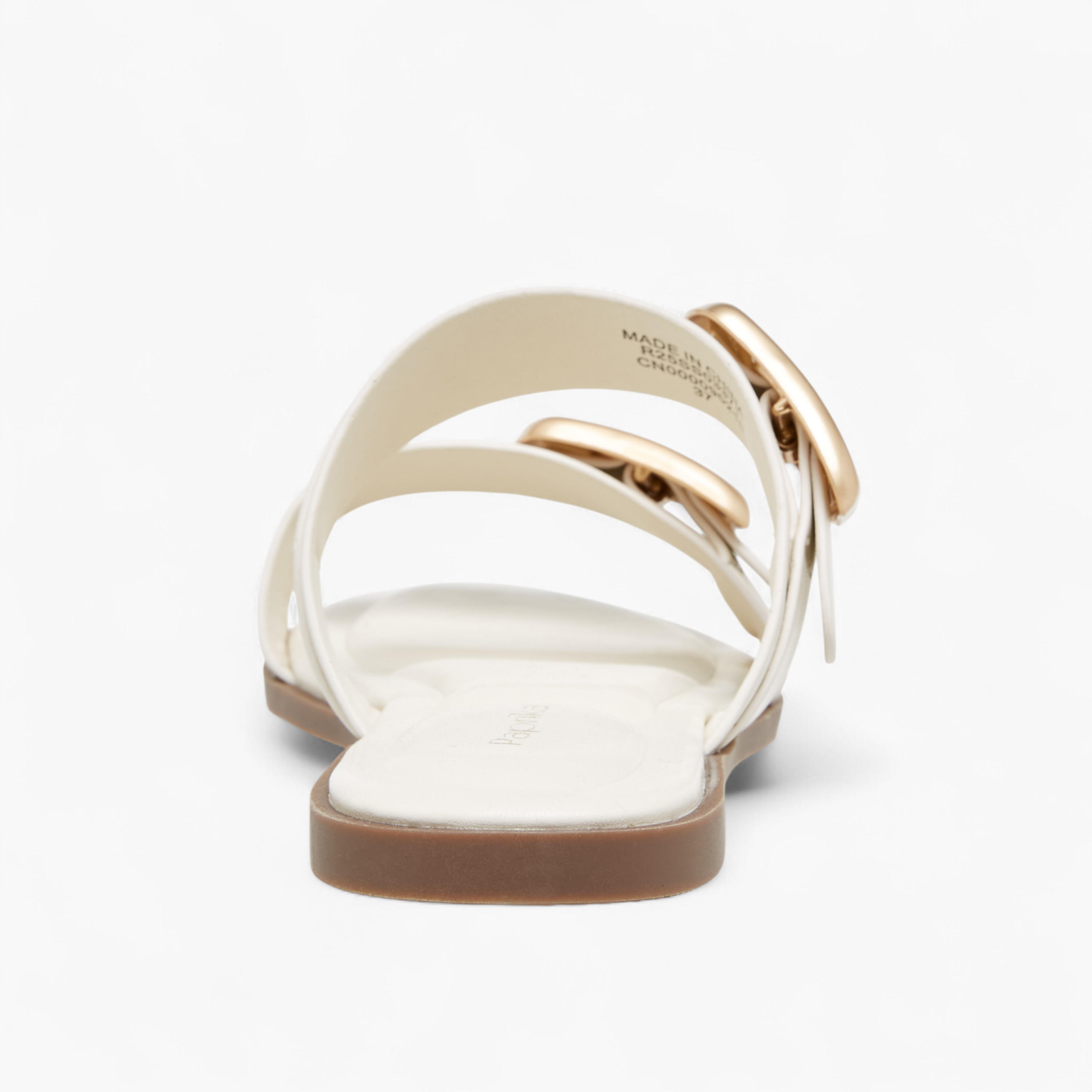 Paprika Solid Open Toe Sandals with Buckle Accent-women-shoes-flats-sandals-image-5