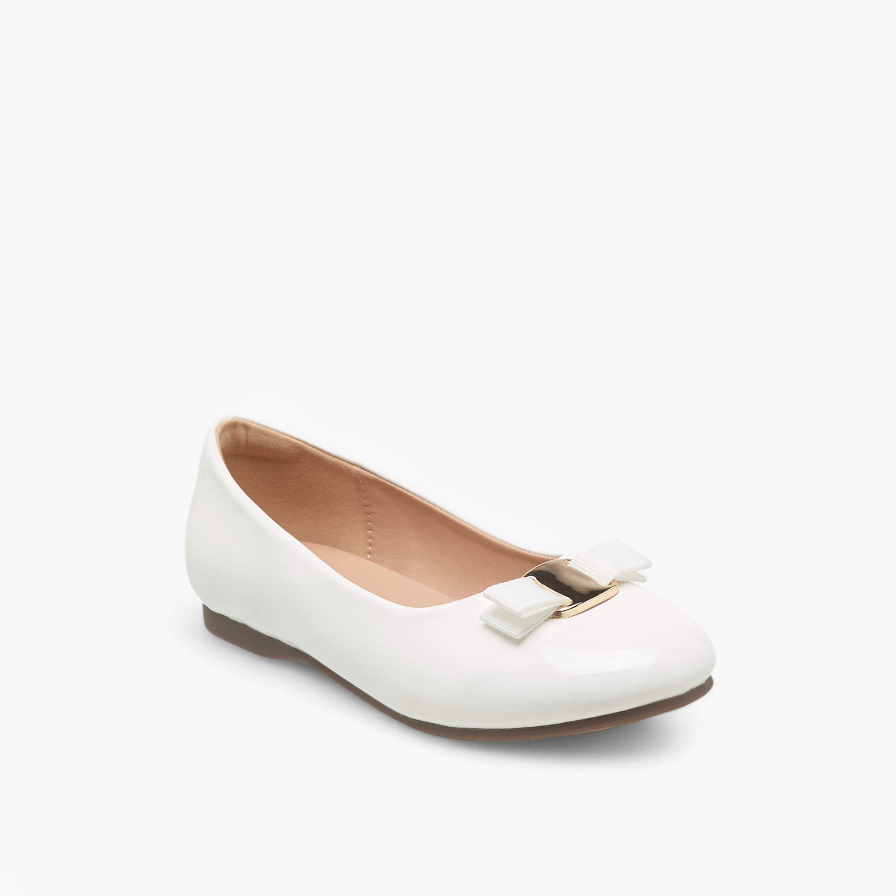 Juniors Bow Detail Slip-On Ballerina Shoes-girls-shoes-ballerinas-image-2