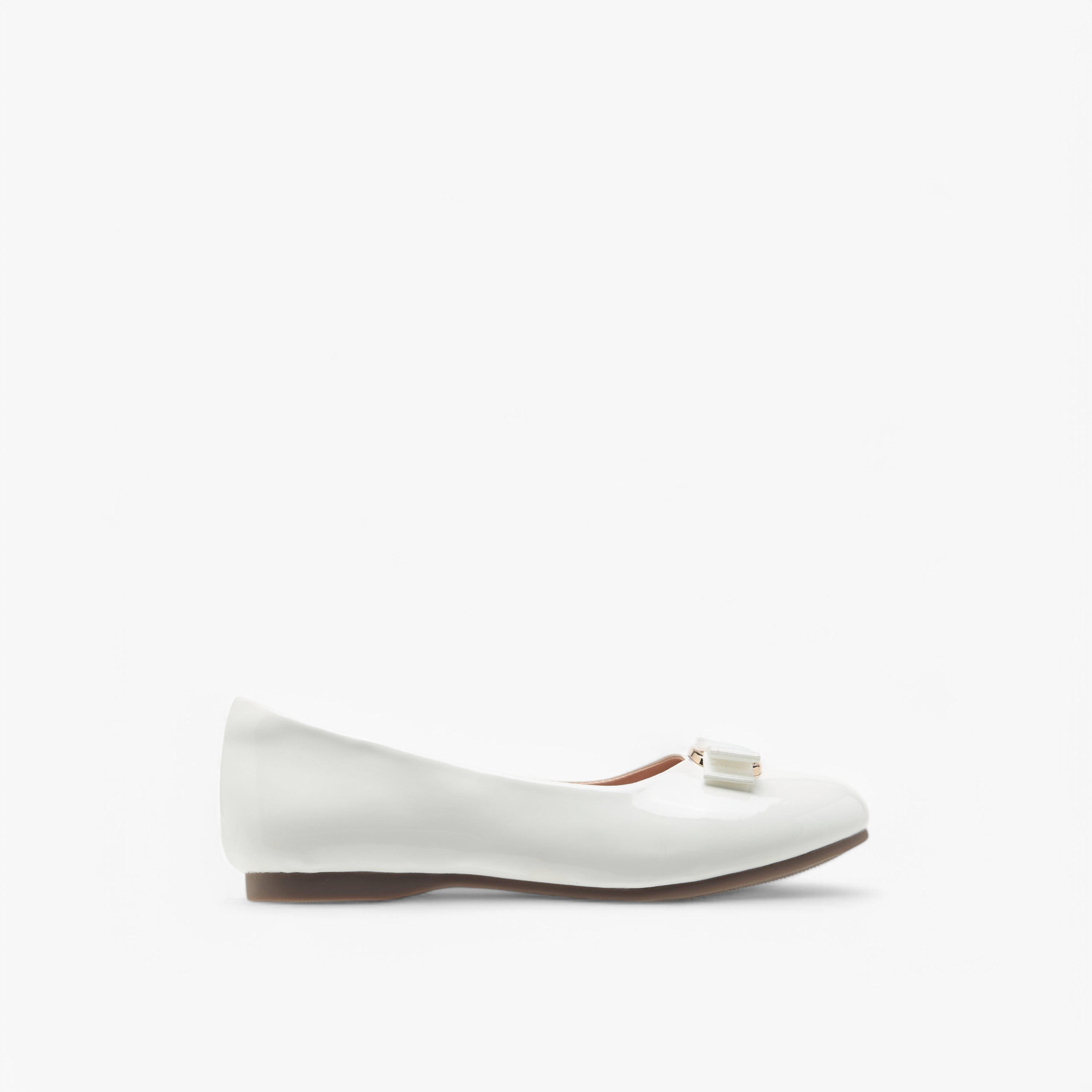 Juniors Bow Detail Slip-On Ballerina Shoes-girls-shoes-ballerinas-image-3