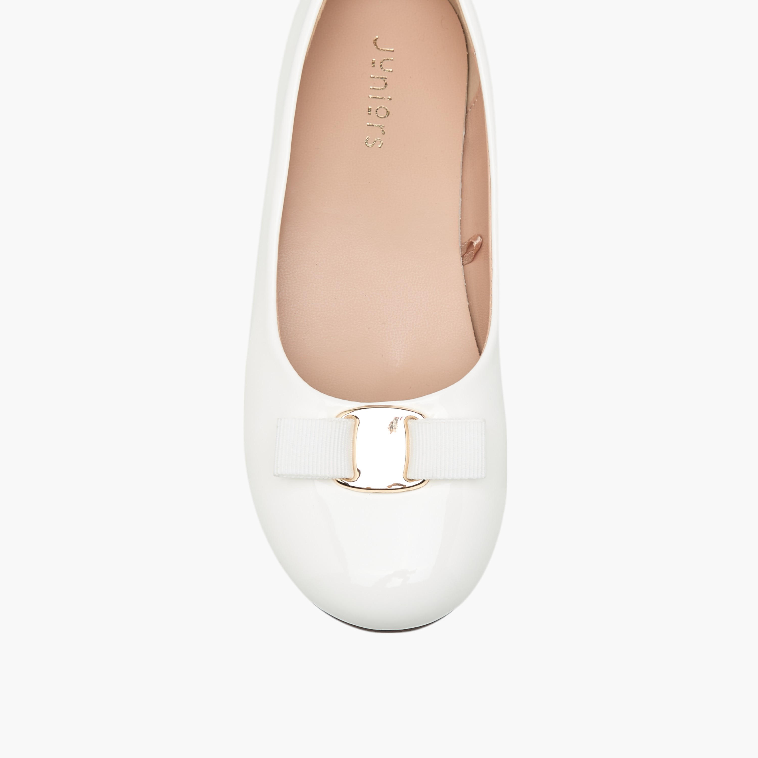 Juniors Bow Detail Slip-On Ballerina Shoes-girls-shoes-ballerinas-image-4