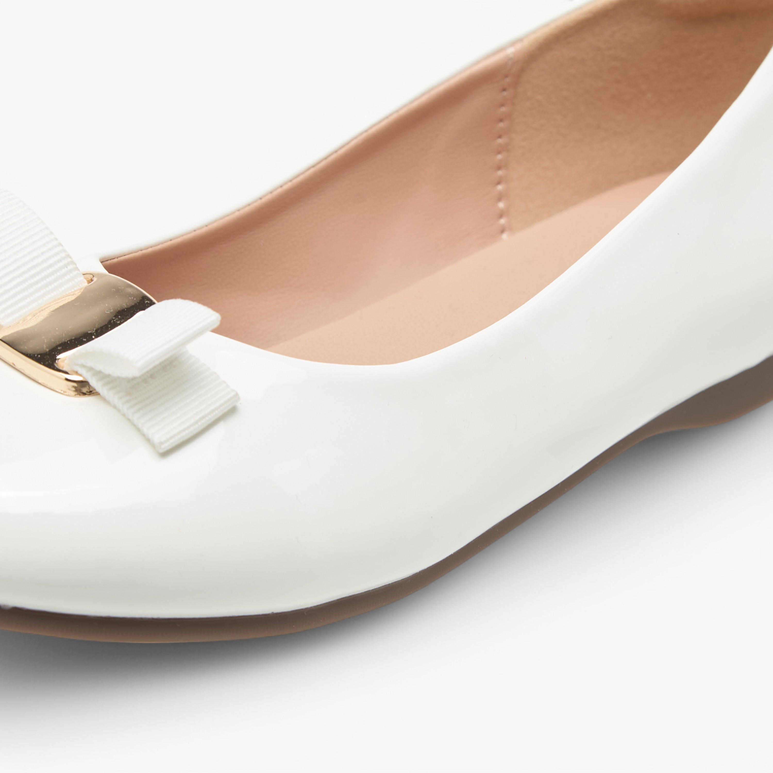 Juniors Bow Detail Slip-On Ballerina Shoes-girls-shoes-ballerinas-image-6