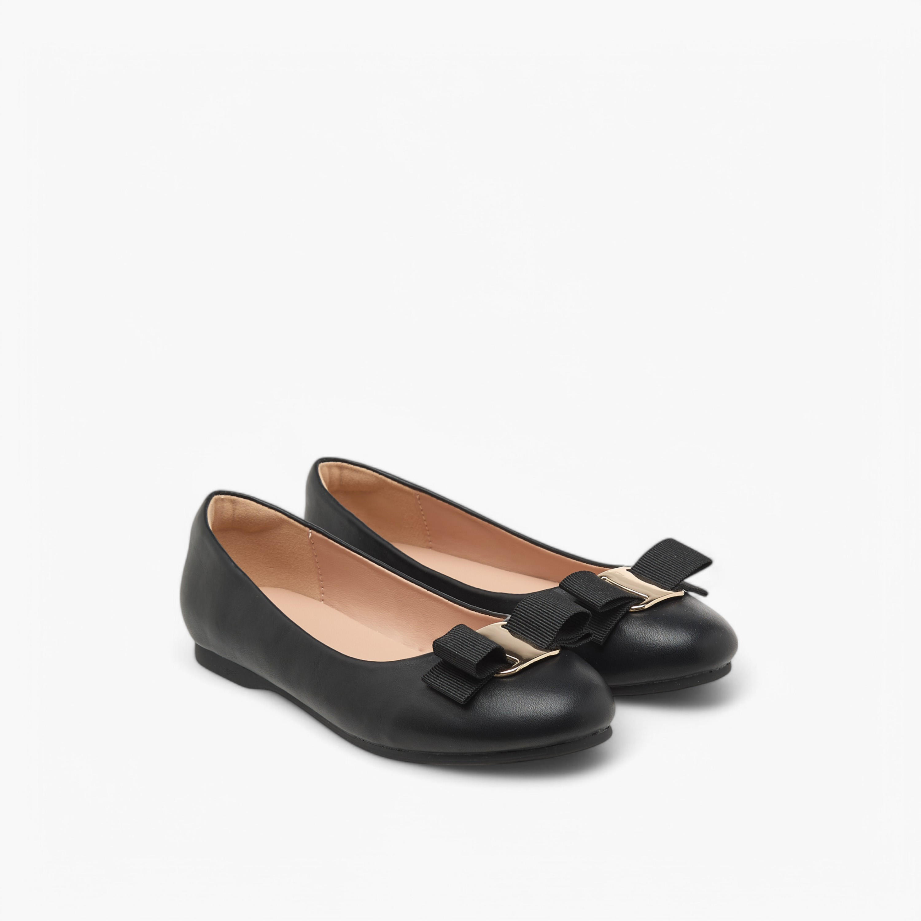 Little Missy Bow Accent Slip-On Ballerina Shoes-girls-shoes-ballerinas-image-1