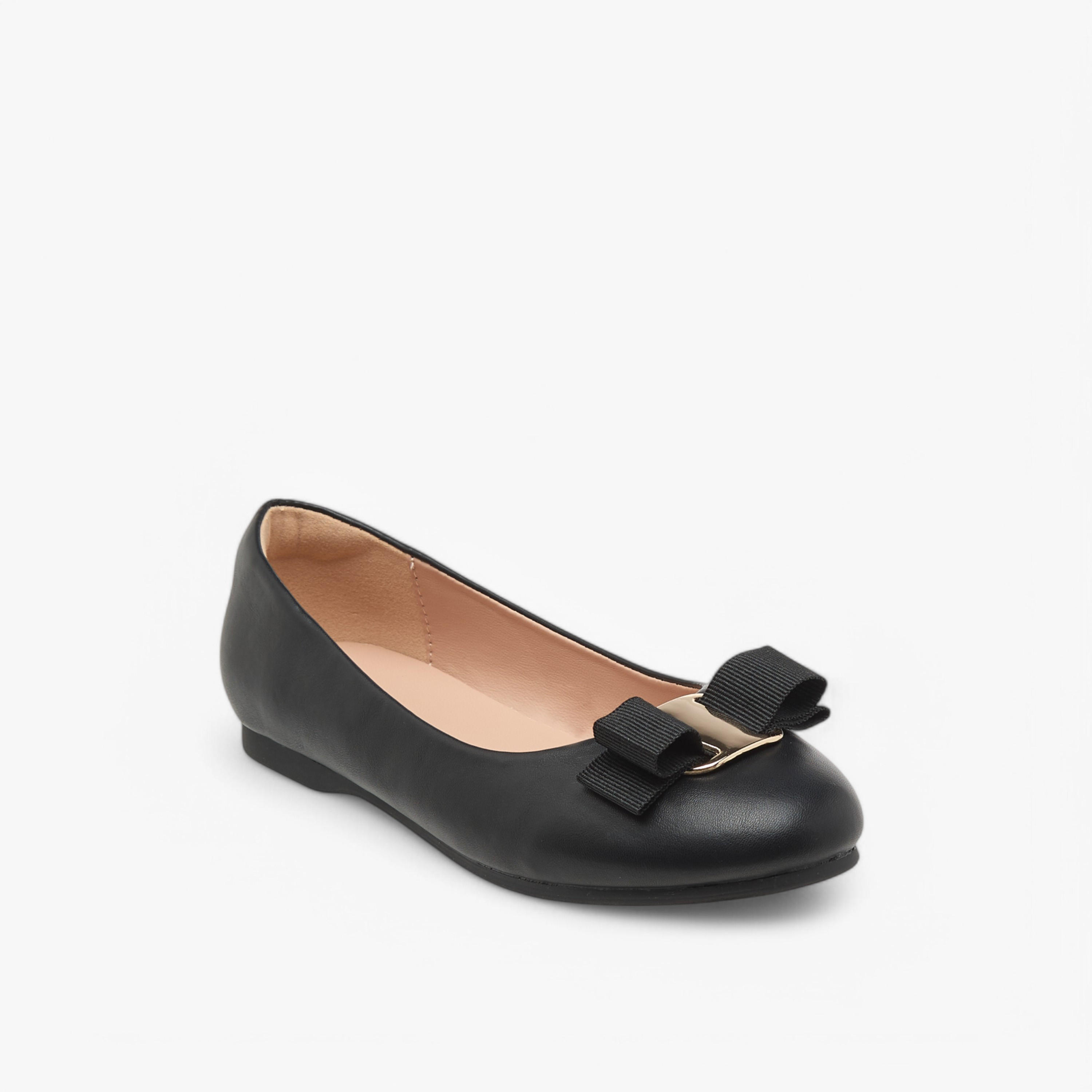 Little Missy Bow Accent Slip-On Ballerina Shoes-girls-shoes-ballerinas-image-2