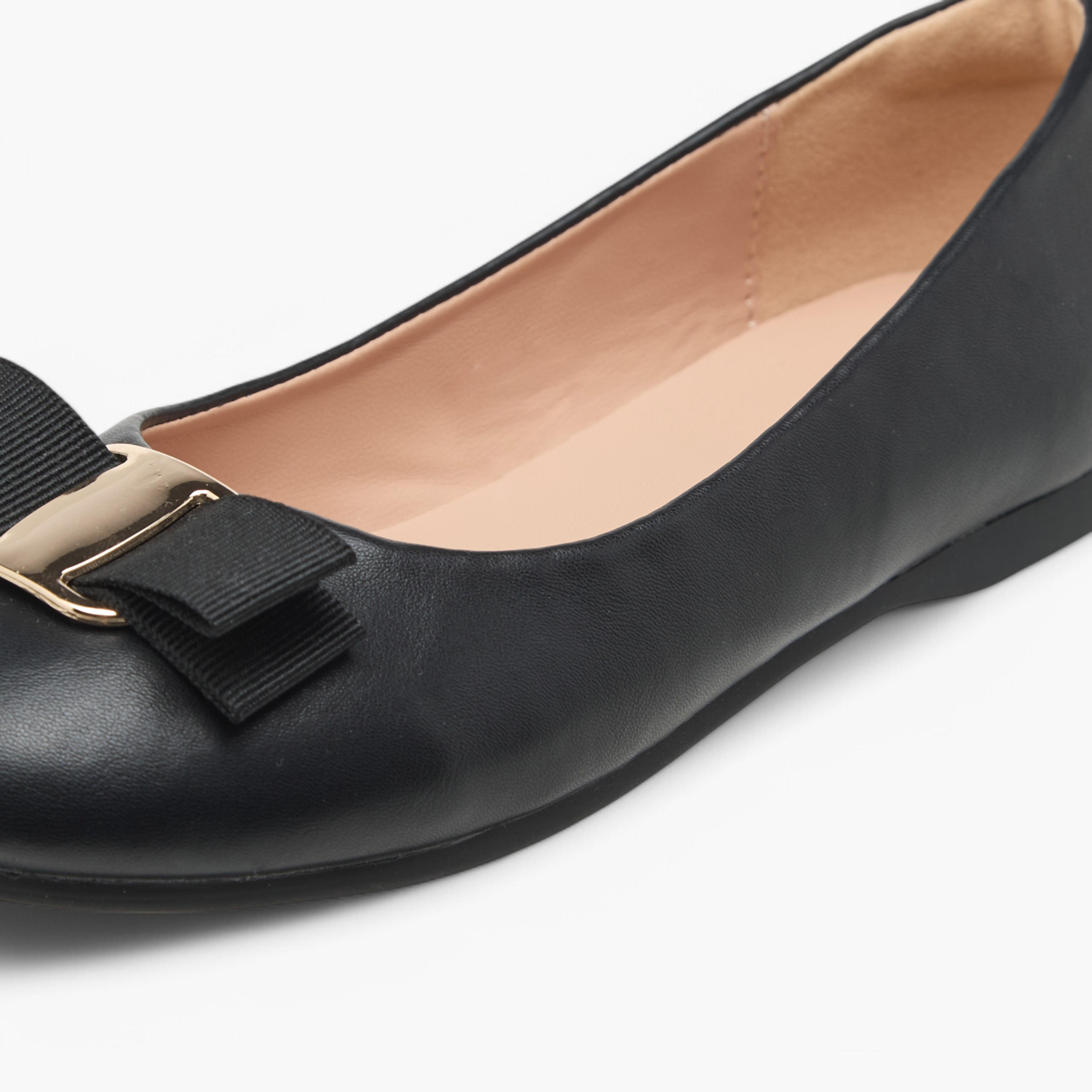 Little Missy Bow Accent Slip-On Ballerina Shoes-girls-shoes-ballerinas-image-6