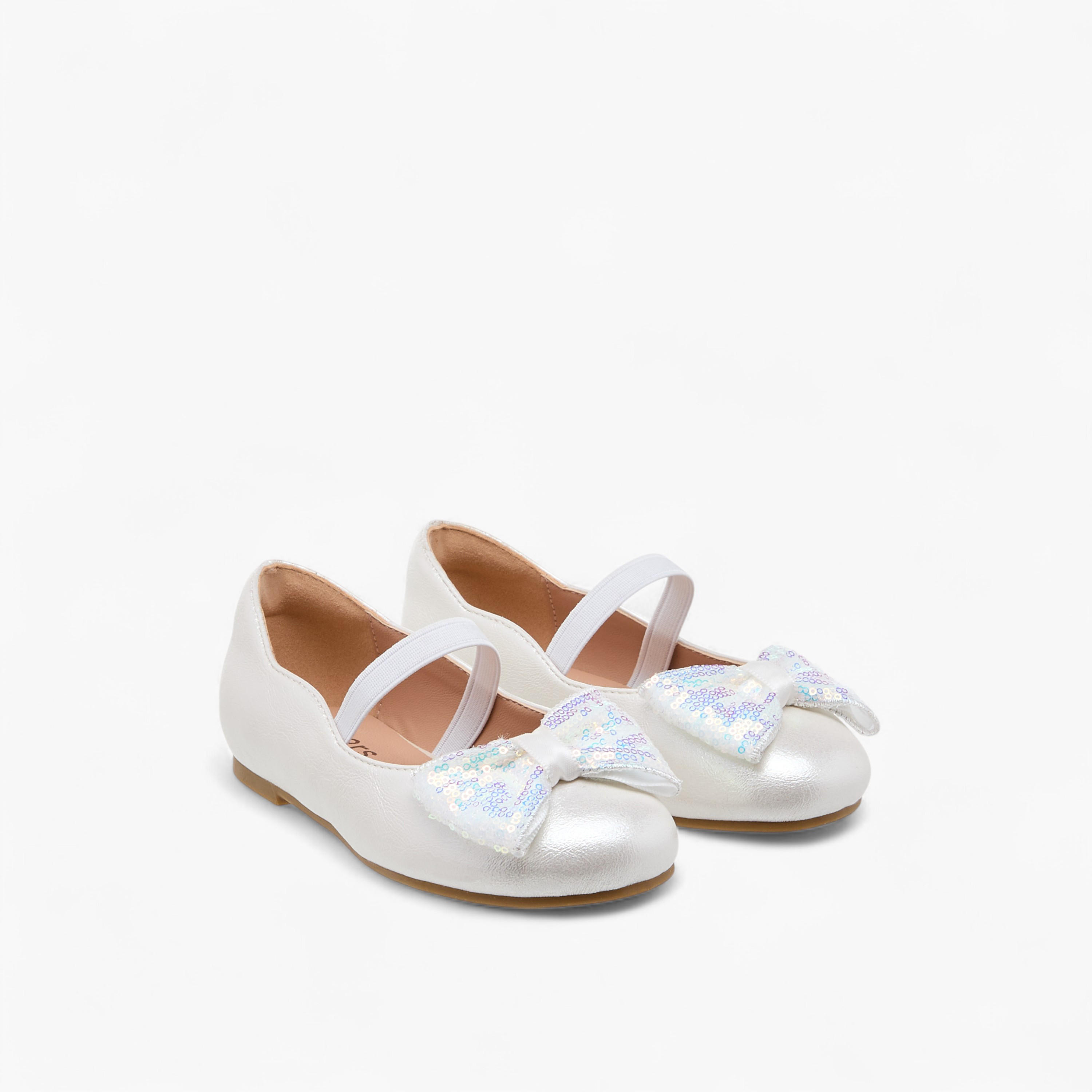 Juniors Bow Accent Ballerina Shoes with Elastic Closure-girls-shoes-ballerinas-image-1