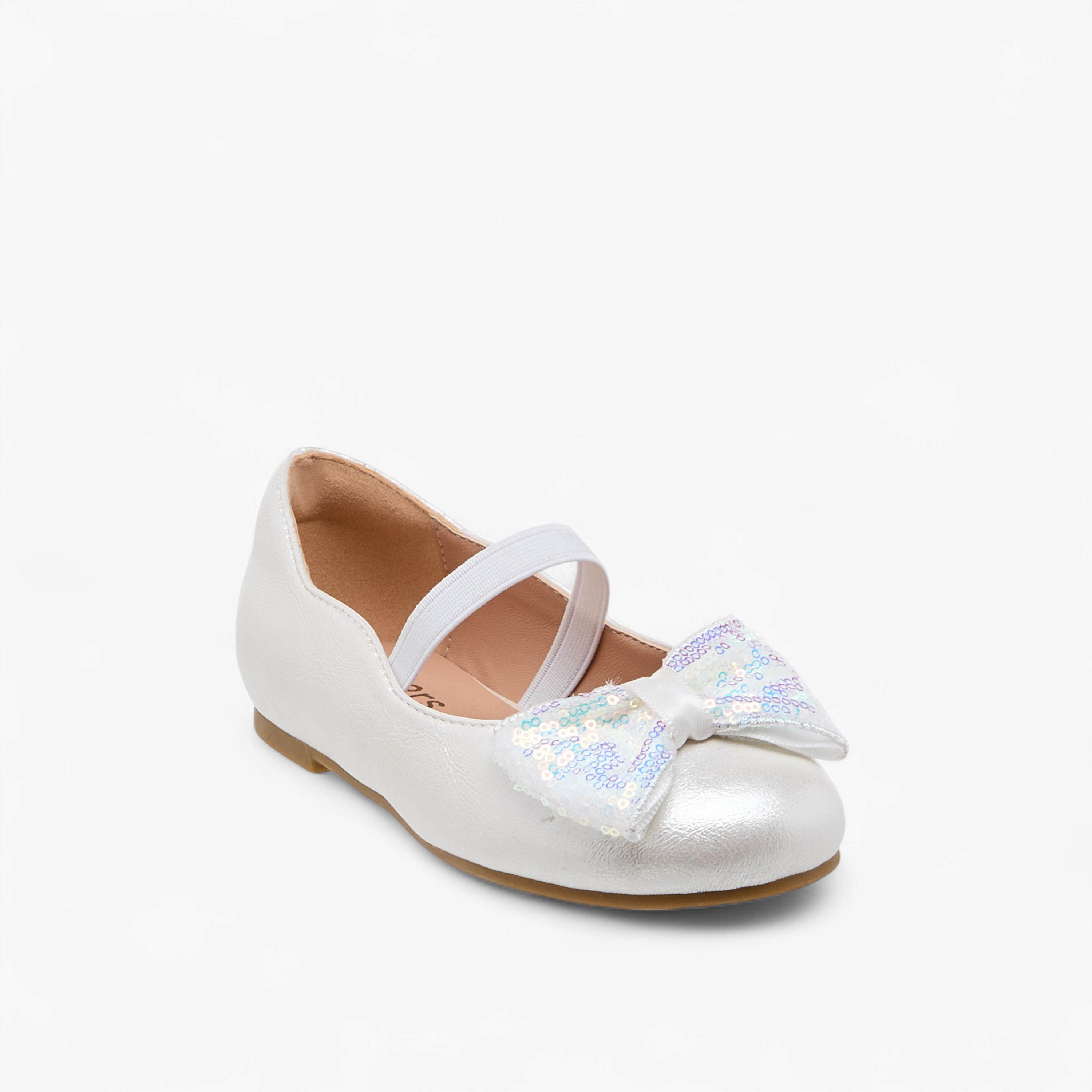 Juniors Bow Accent Ballerina Shoes with Elastic Closure-girls-shoes-ballerinas-image-2