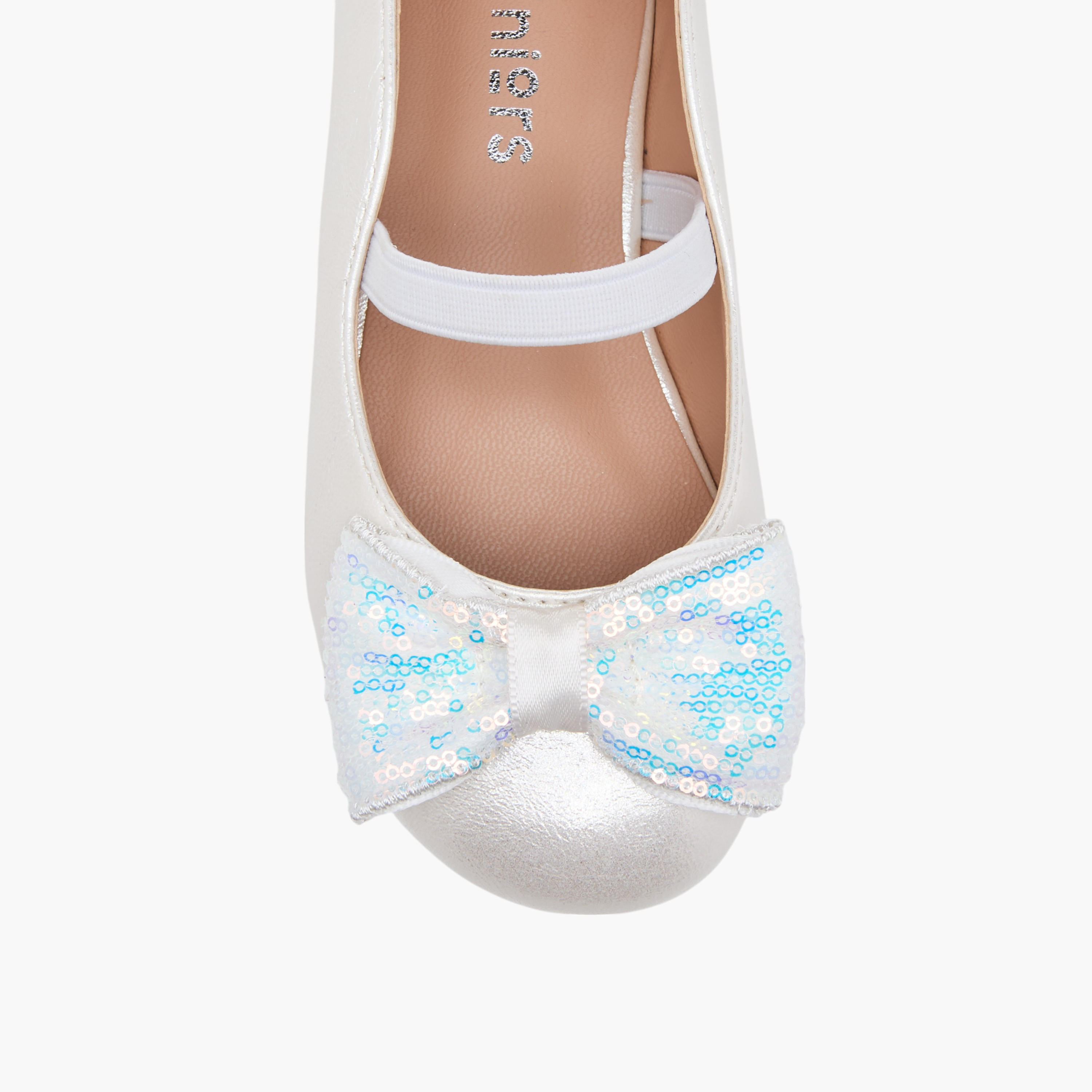 Juniors Bow Accent Ballerina Shoes with Elastic Closure-girls-shoes-ballerinas-image-4