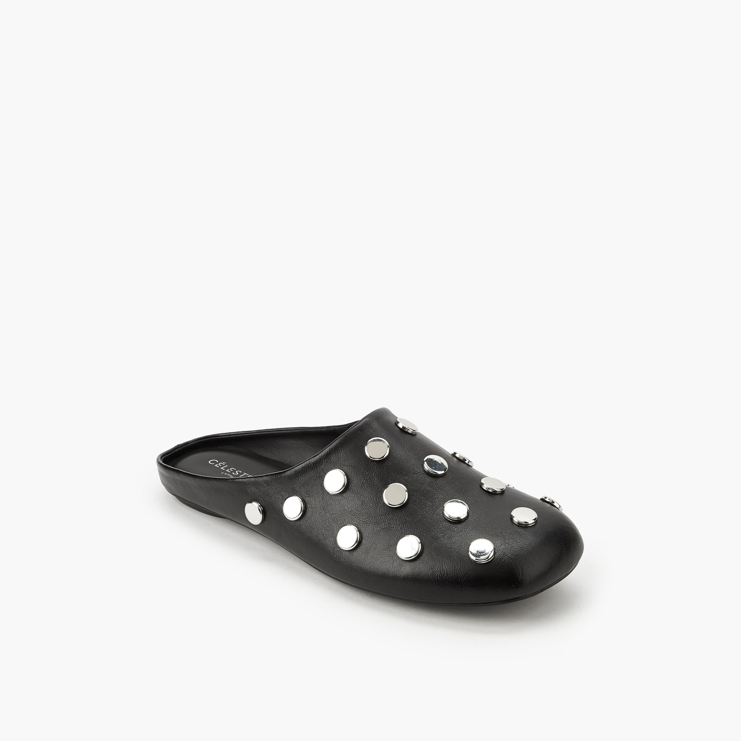 حذاء ميول سهل الارتداء بترصيعات للنساء من سيليست-women-shoes-flats-mules-image-2