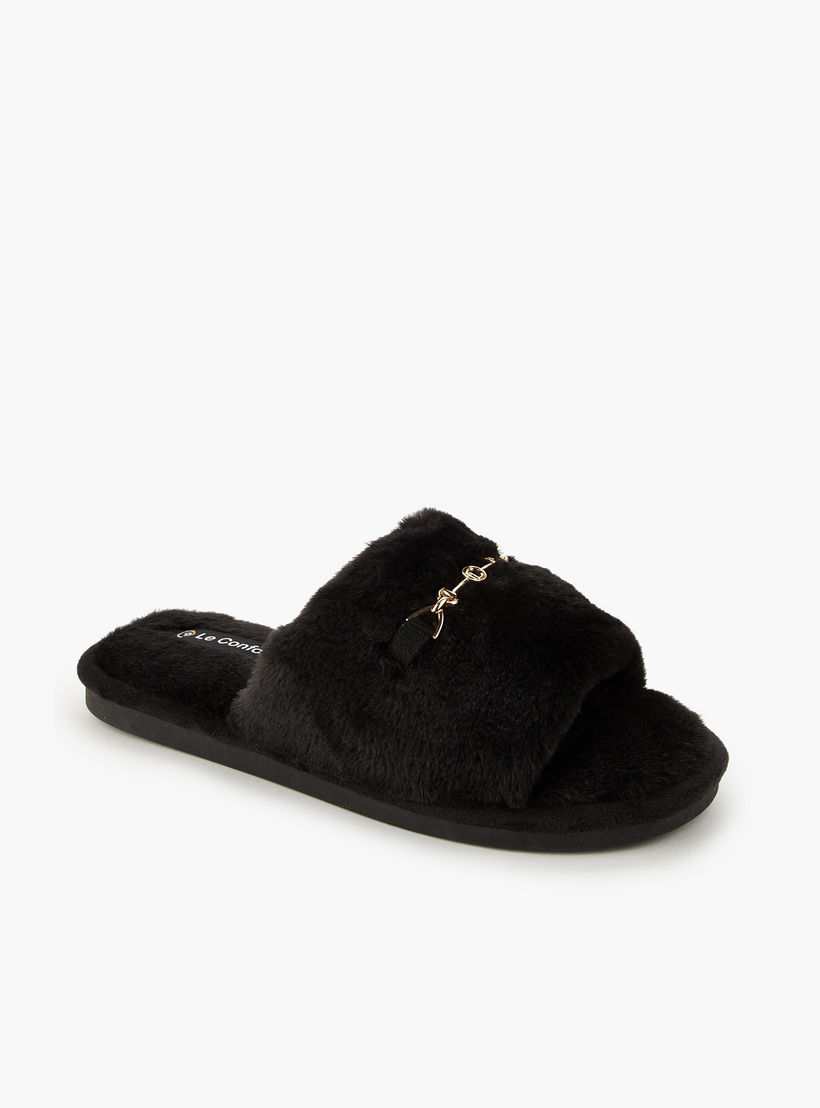 Le Confort Women Faux Fur Bedroom Slides-women-shoes-bedroomslippers-image-3