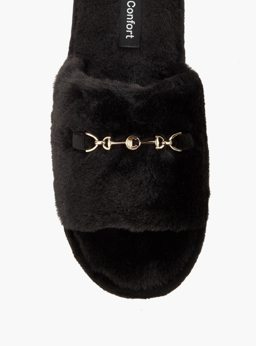 Le Confort Women Faux Fur Bedroom Slides-women-shoes-bedroomslippers-image-4