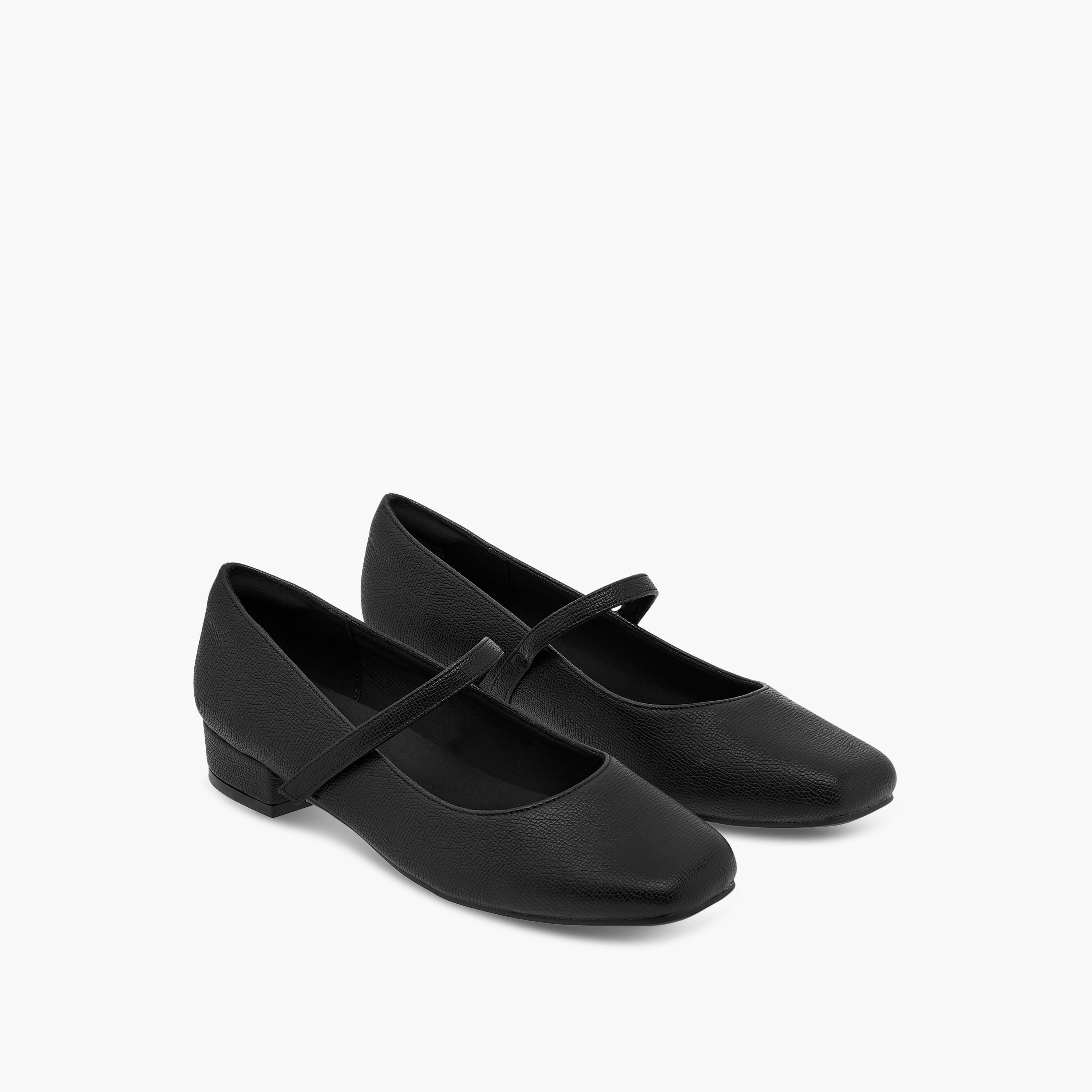 Le Confort Textured Mary Jane Shoes with Hook and Loop Closure-women-shoes-heels-image-1