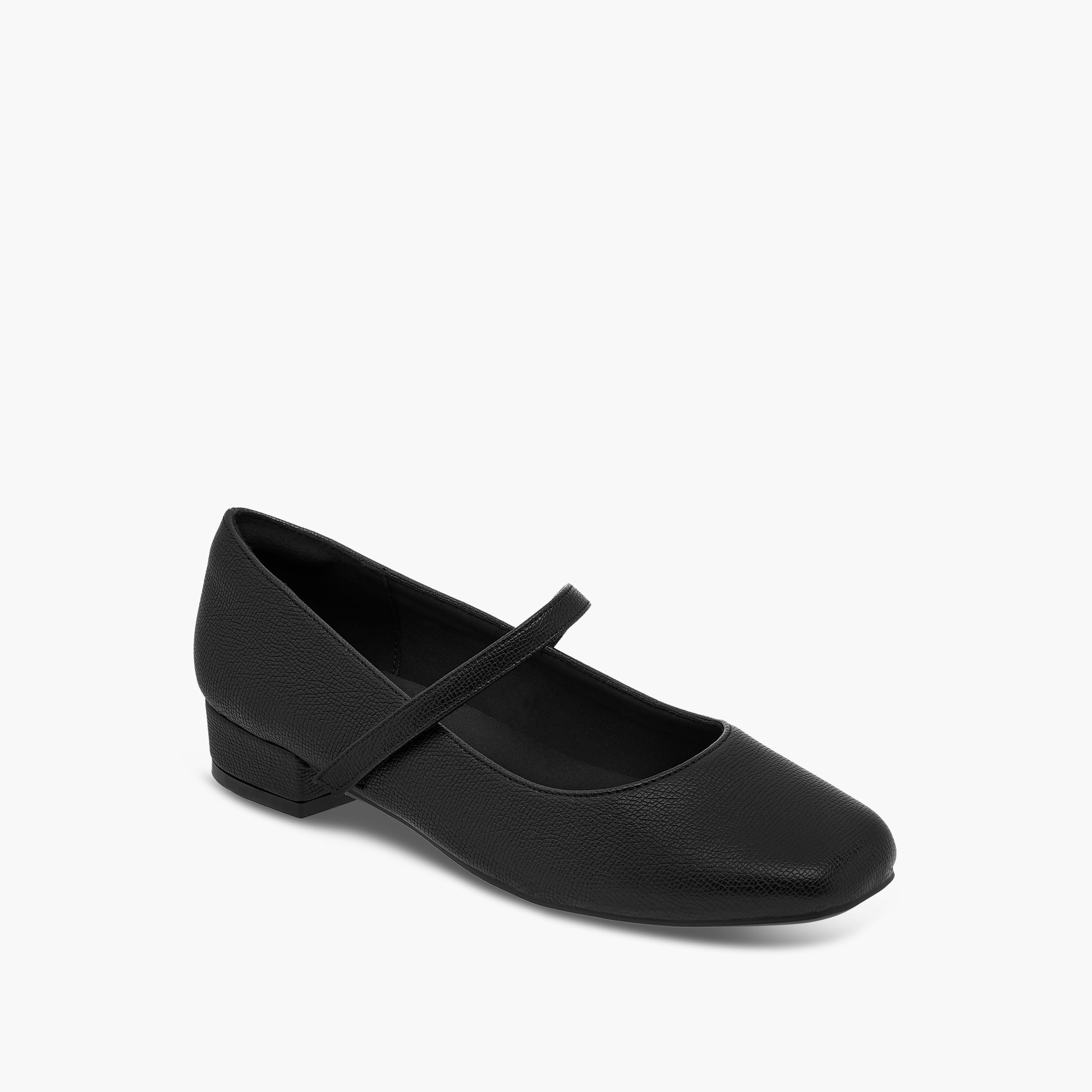 Le Confort Textured Mary Jane Shoes with Hook and Loop Closure-women-shoes-heels-image-2