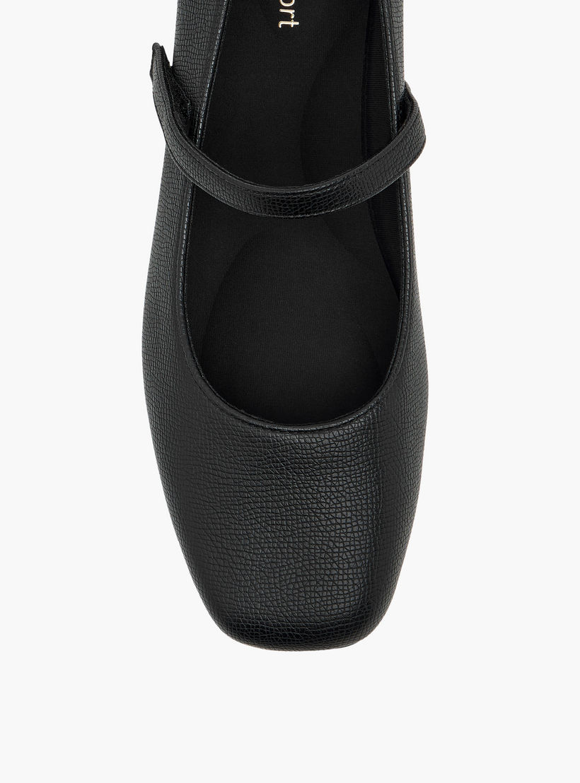 Le Confort Textured Mary Jane Shoes with Hook and Loop Closure-women-shoes-heels-image-4