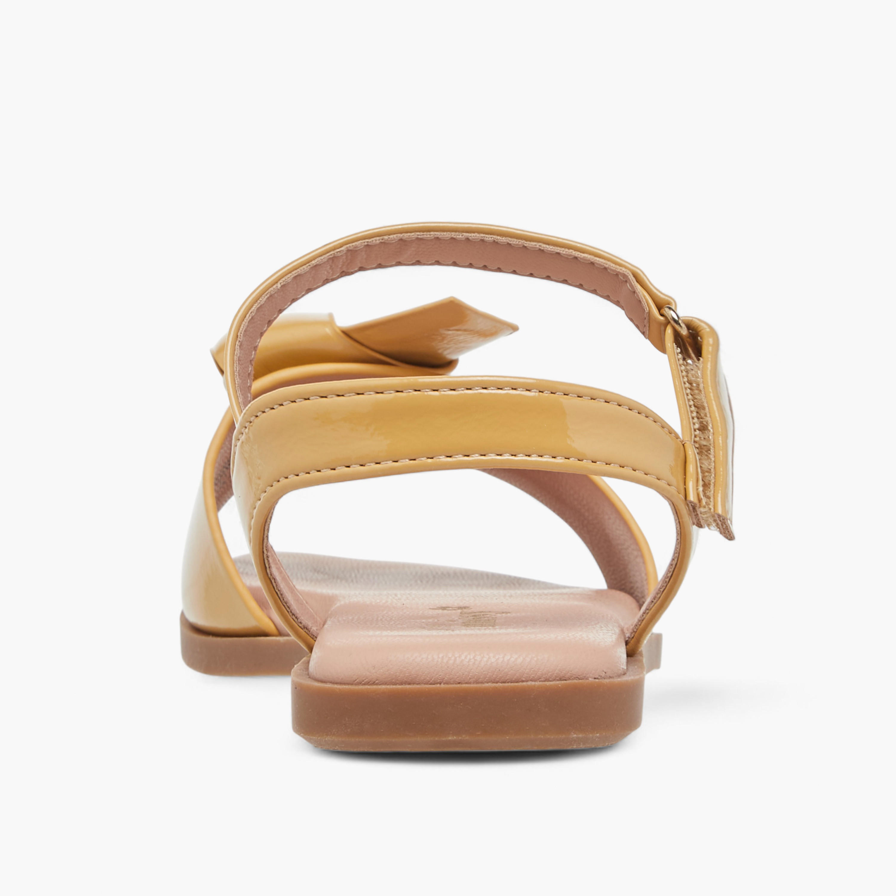 Little Missy Bow Accent Sandals with Hook and Loop Closure-girls-shoes-sandals-image-4