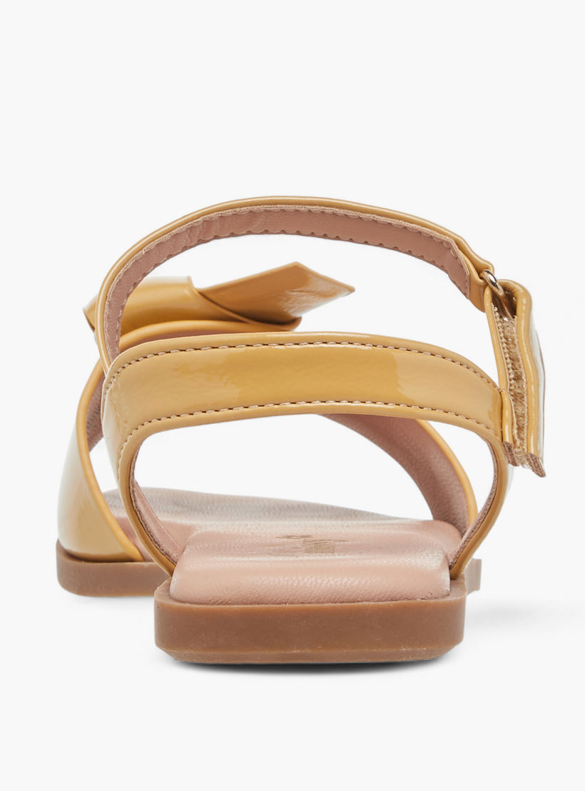 Little Missy Bow Accent Sandals with Hook and Loop Closure-girls-shoes-sandals-image-4