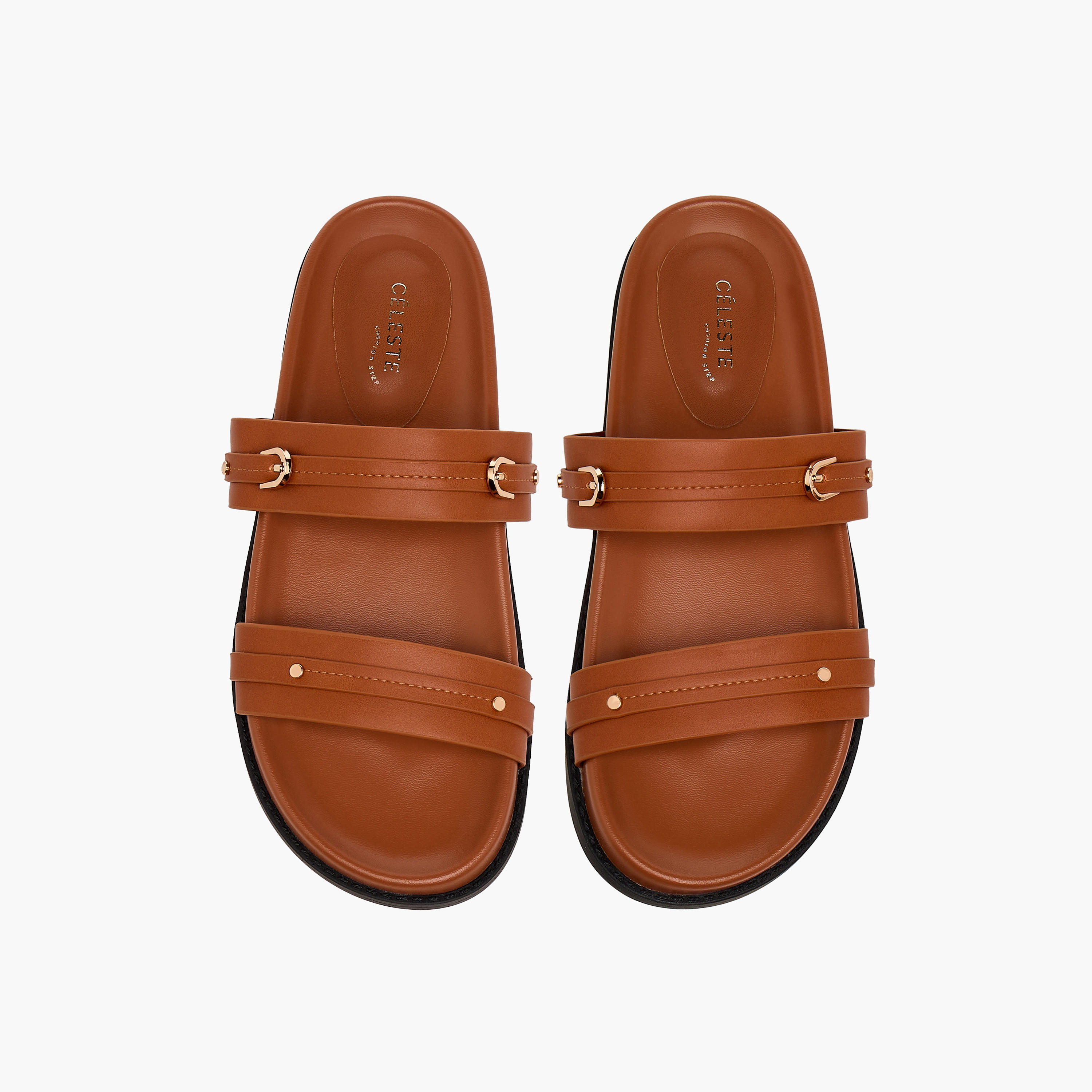 صندل مسطح بتفاصيل إبزيم للنساء من سيليست-women-shoes-sandals-flats-image-1