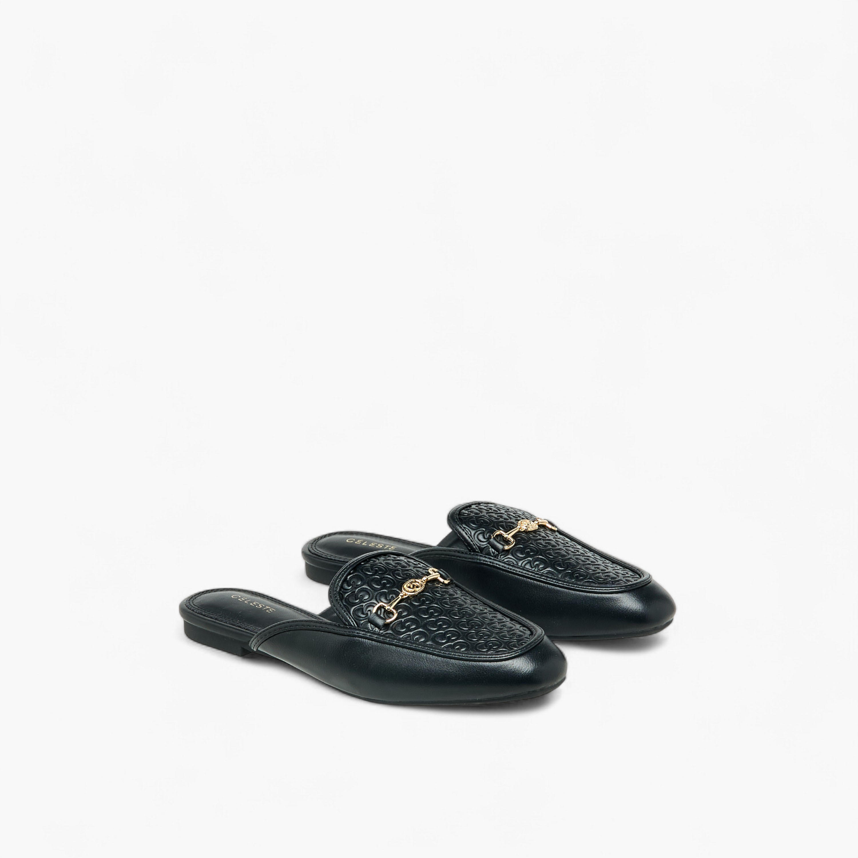 حذاء ميول بنقوش مونوجرام للنساء من سيليست-women-shoes-flats-mules-image-1
