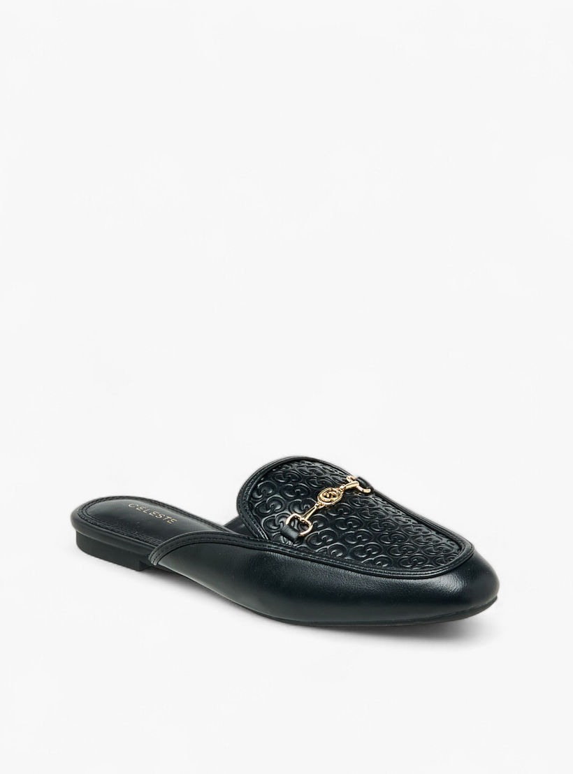 حذاء ميول بنقوش مونوجرام للنساء من سيليست-women-shoes-flats-mules-image-2
