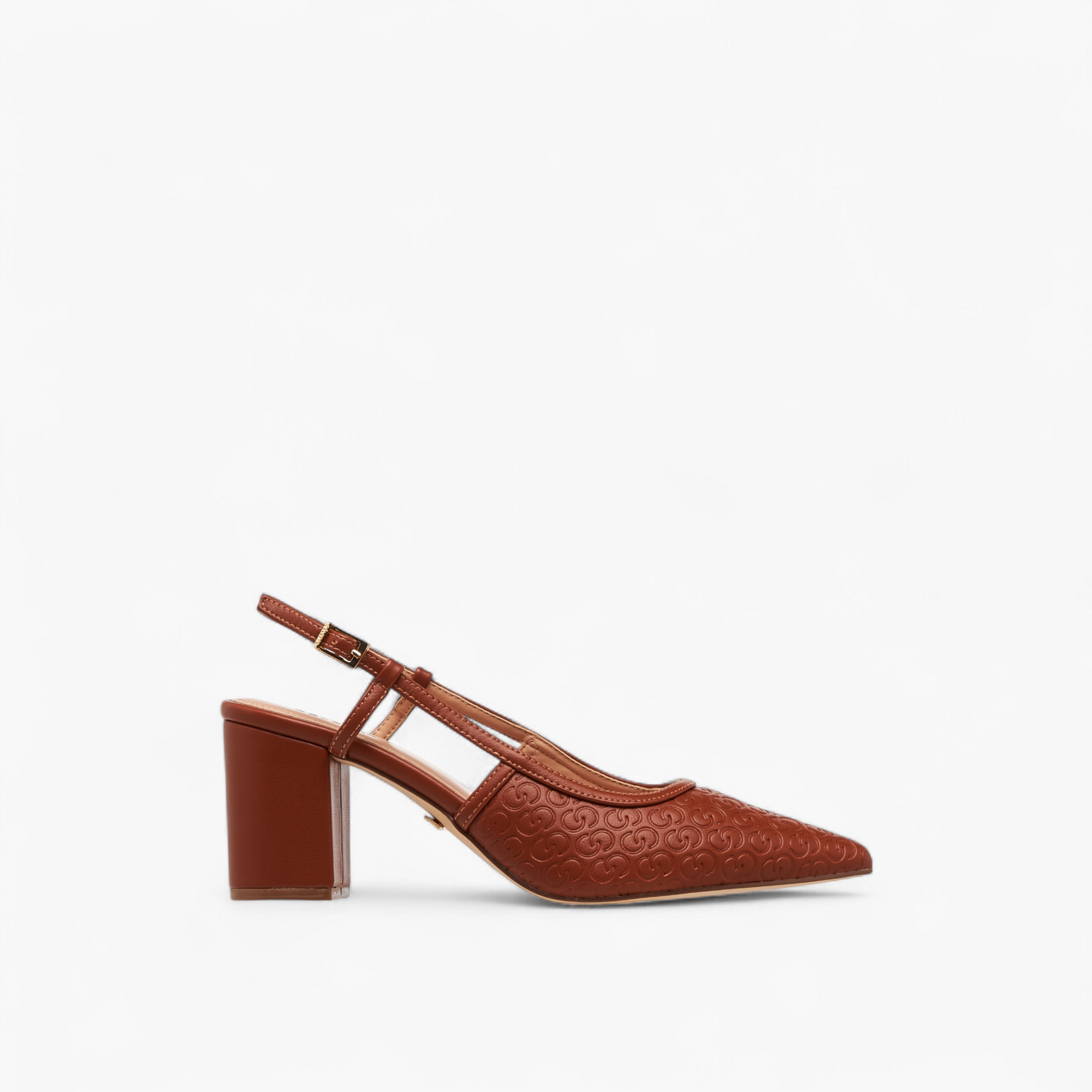 حذاء بنقوش مونوجرام ومقدمة مدببة وكعب سميك للنساء من سيليست-women-shoes-heels-image-3