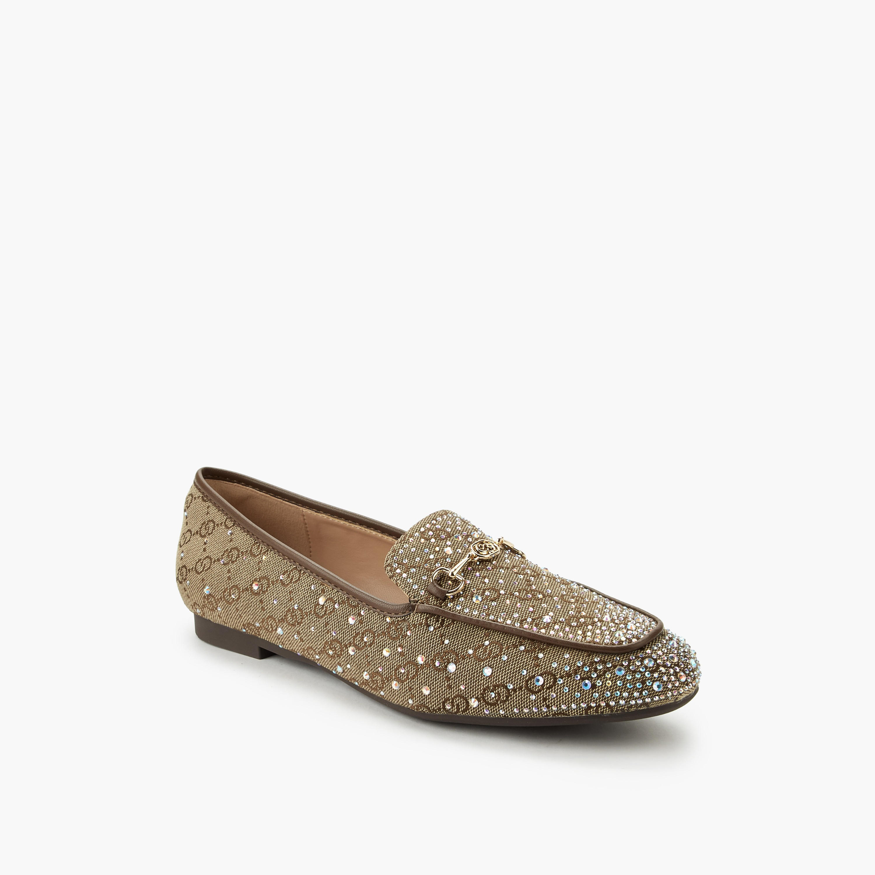 Celeste Women Monogram Print Loafers-women-shoes-flats-loafers-image-2