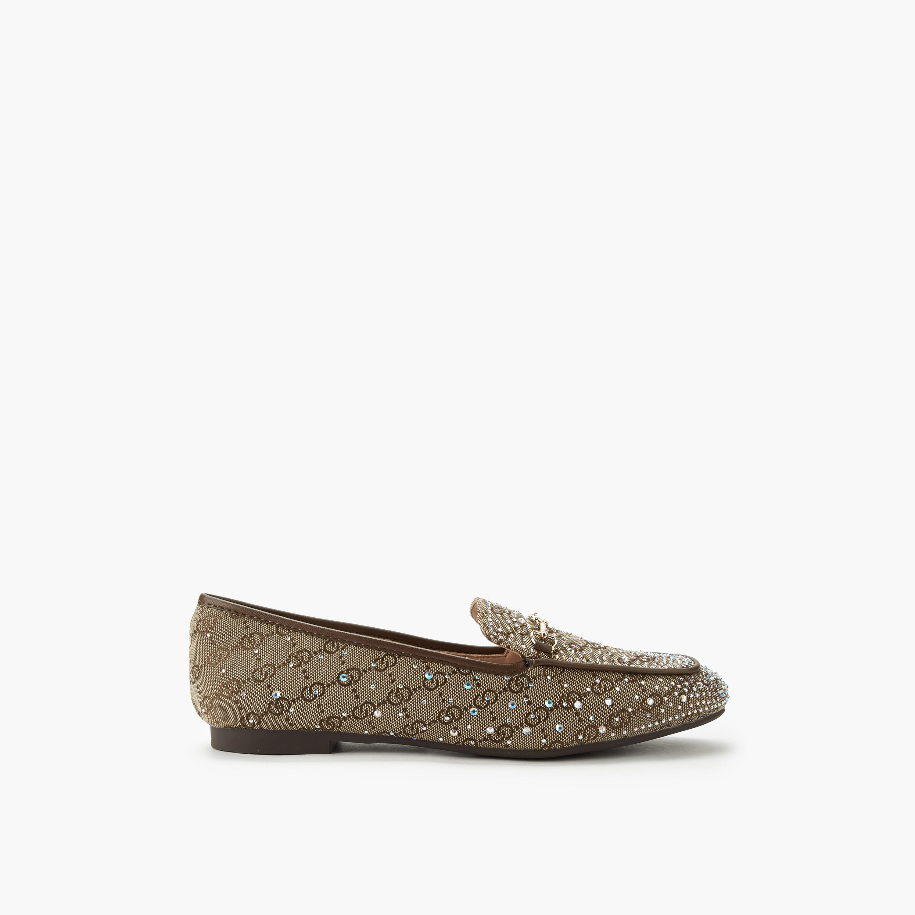Celeste Women Monogram Print Loafers-women-shoes-flats-loafers-image-3