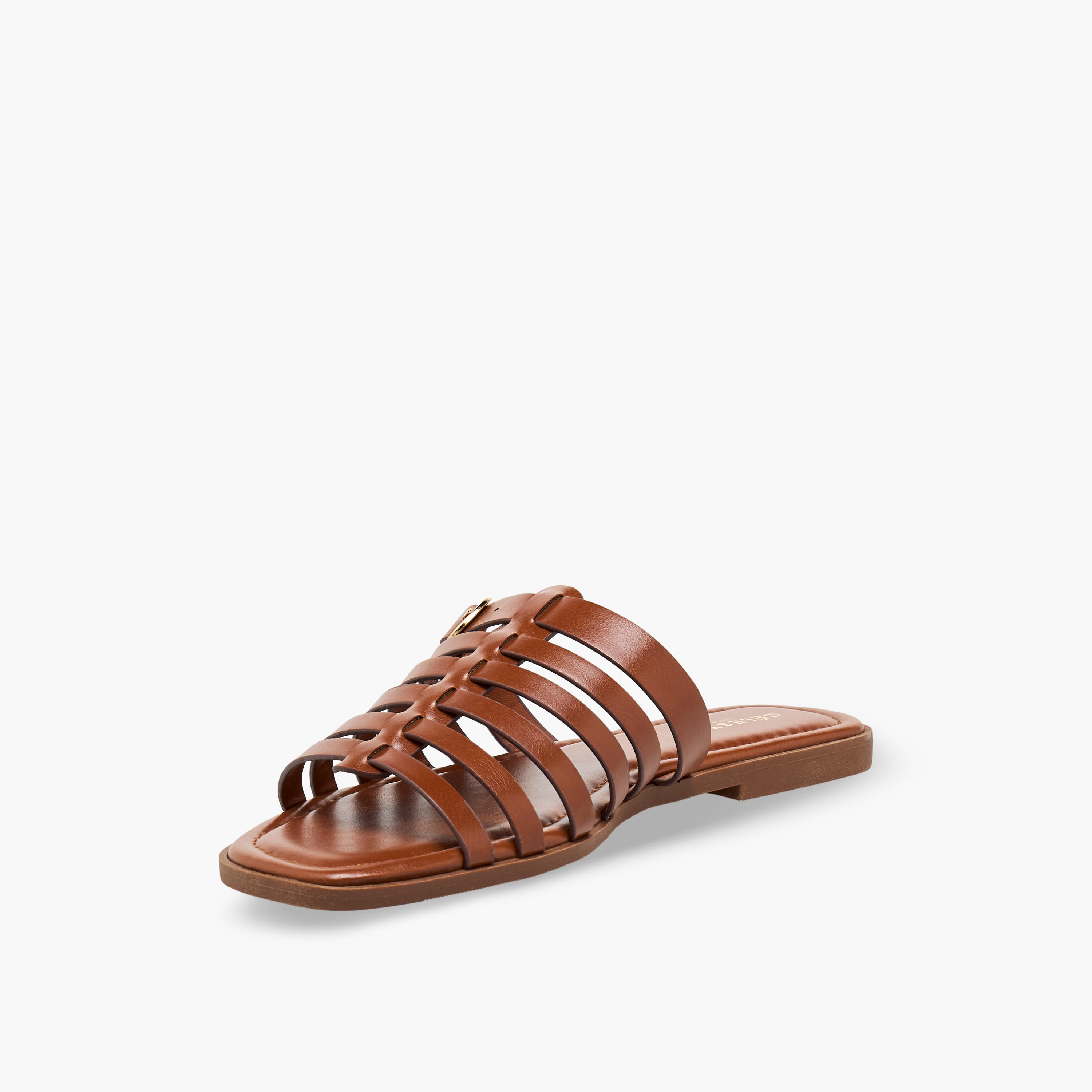 صندل سهل الارتداء مزين بإبزيم للنساء من سيليست-women-shoes-sandals-flats-image-4