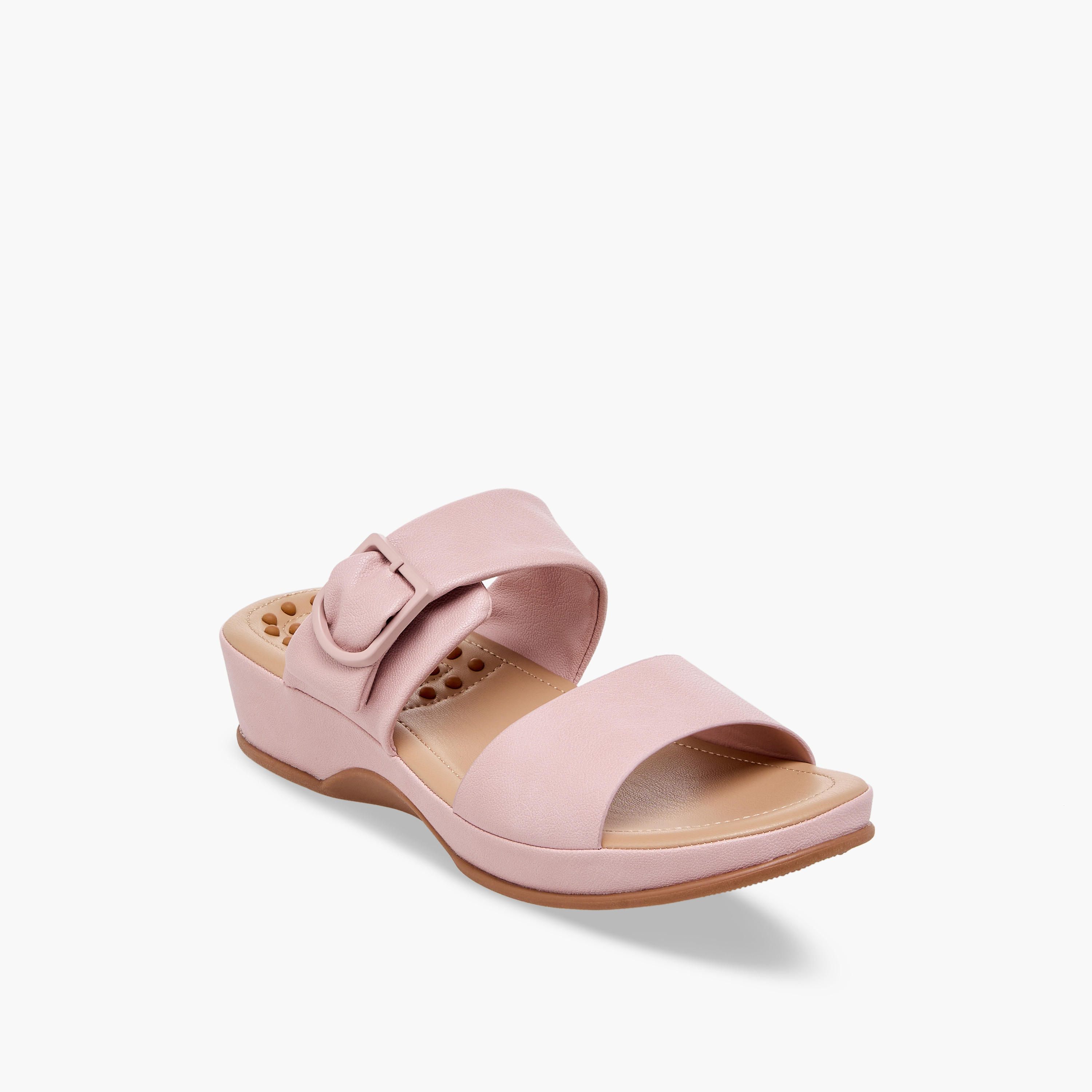 صندل بكعب ويدج وإبزيم للنساء من لو كونفورت-women-shoes-sandals-heeled-image-2