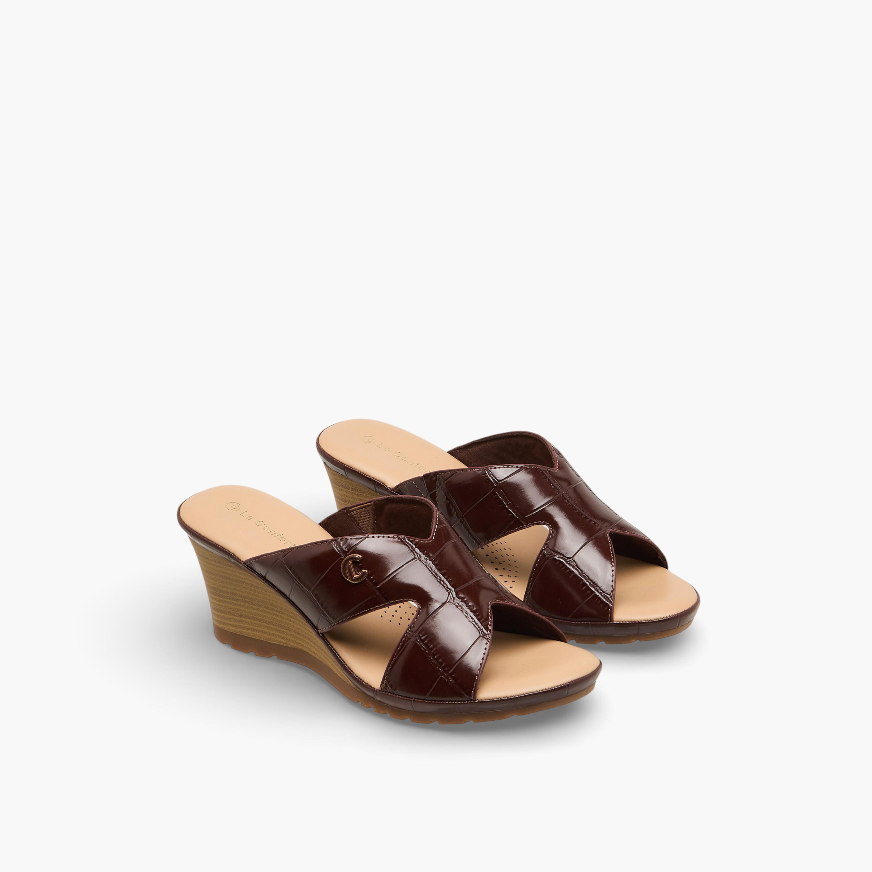 Le Confort Women Wedge Heel Comfort Sandals-women-shoes-sandals-heeled-image-1