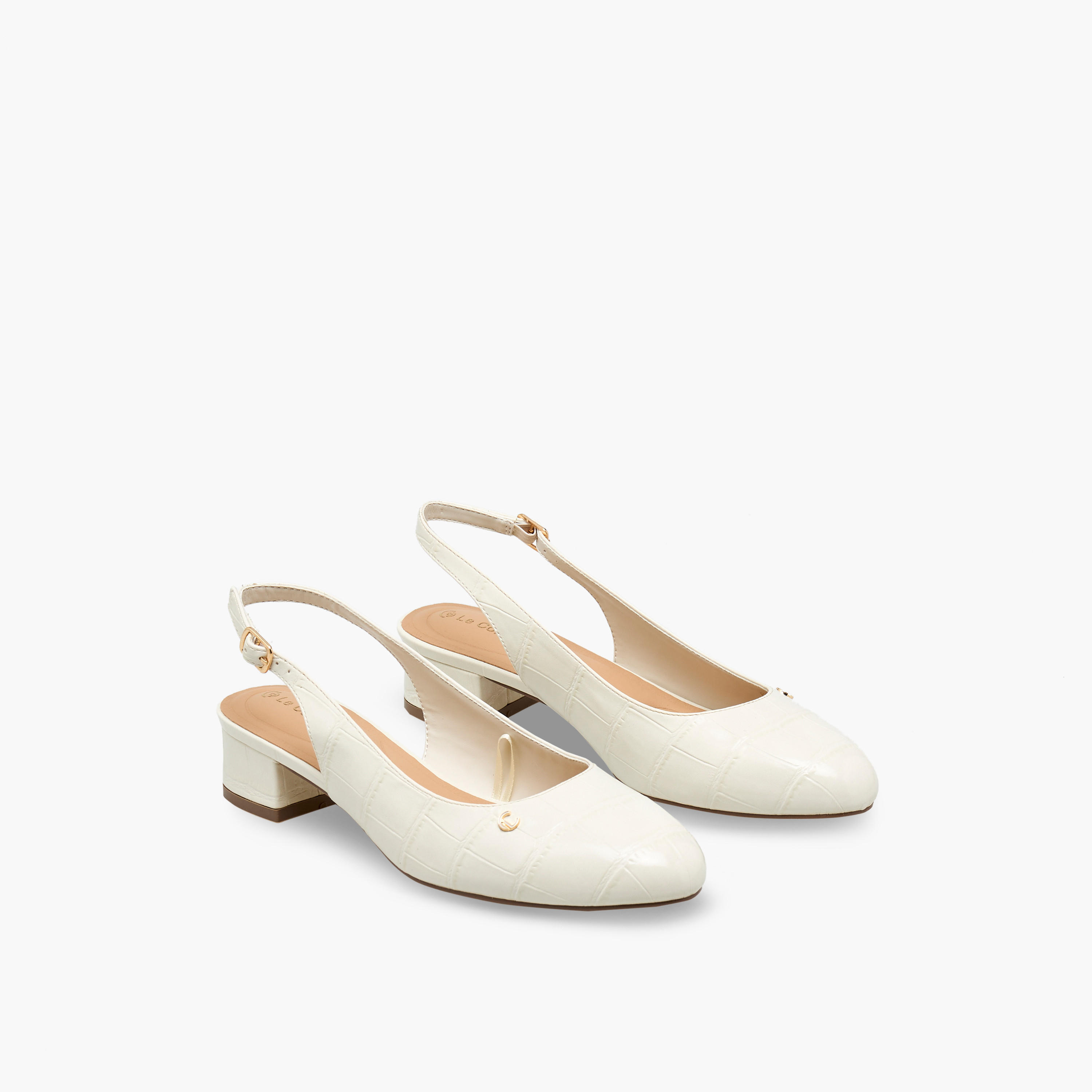 Le Confort Women Textured Block Heel Shoes-women-shoes-sandals-heeled-image-1
