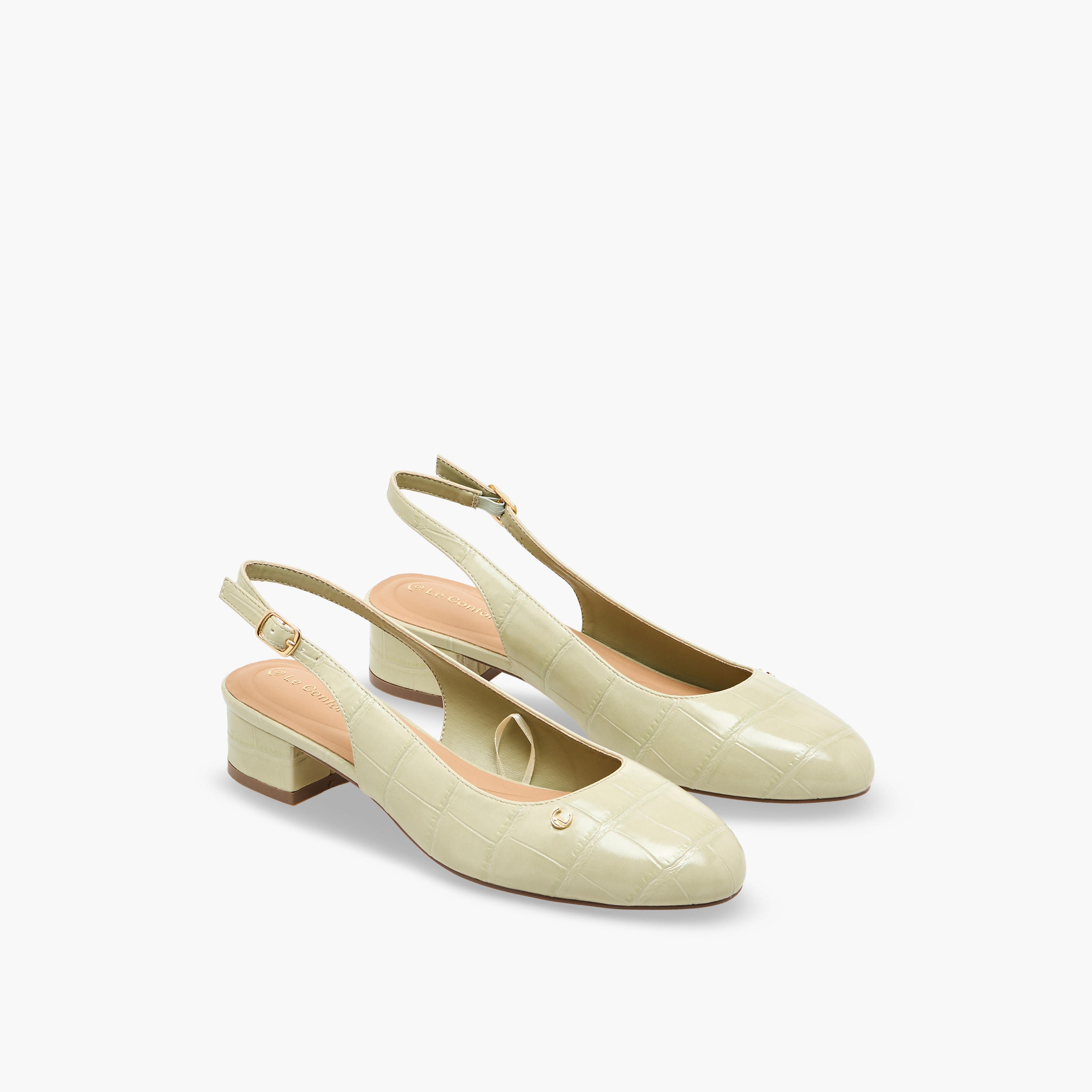 حذاء بكعب سميك وملمس بارز للنساء من لو كونفورت-women-shoes-sandals-heeled-image-1