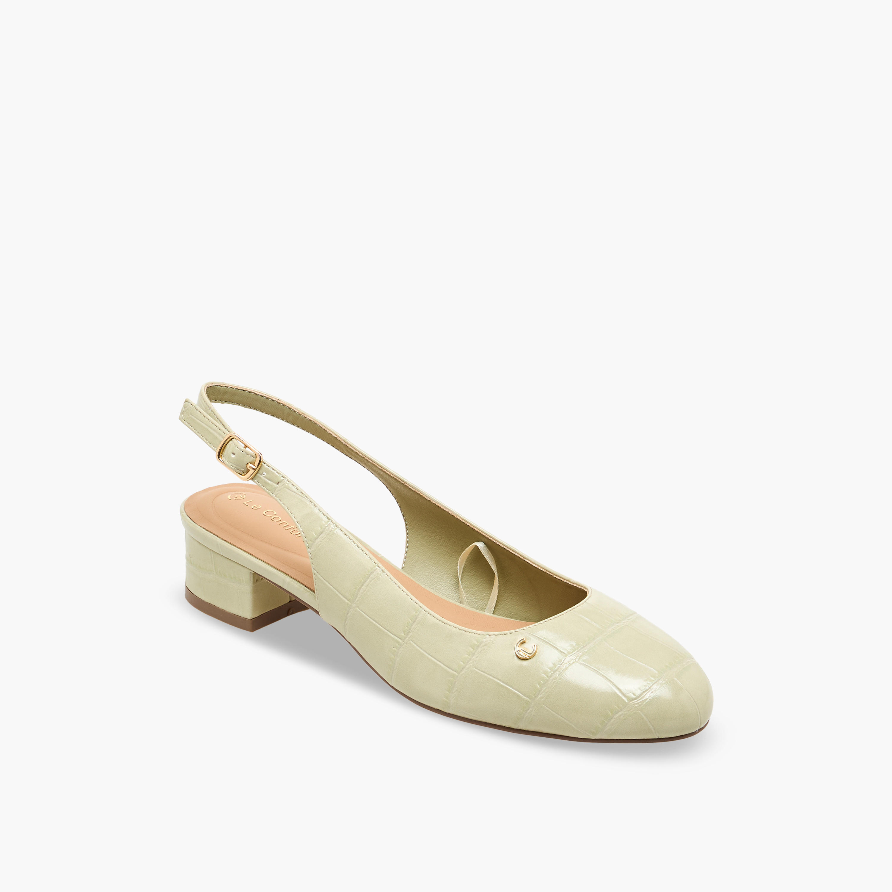 حذاء بكعب سميك وملمس بارز للنساء من لو كونفورت-women-shoes-sandals-heeled-image-2