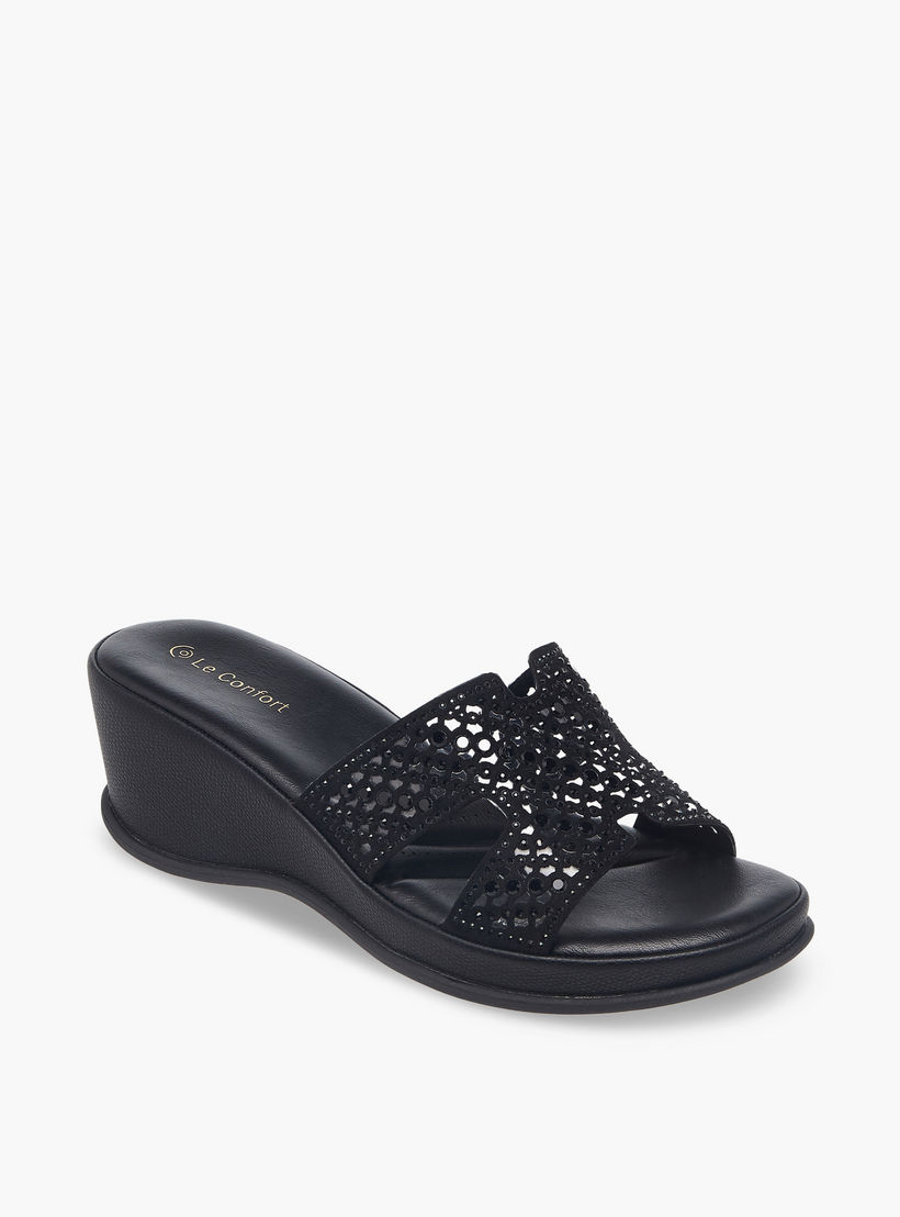 Le Confort Women Embellished Wedge Heel Sandals-women-shoes-sandals-heeled-image-2