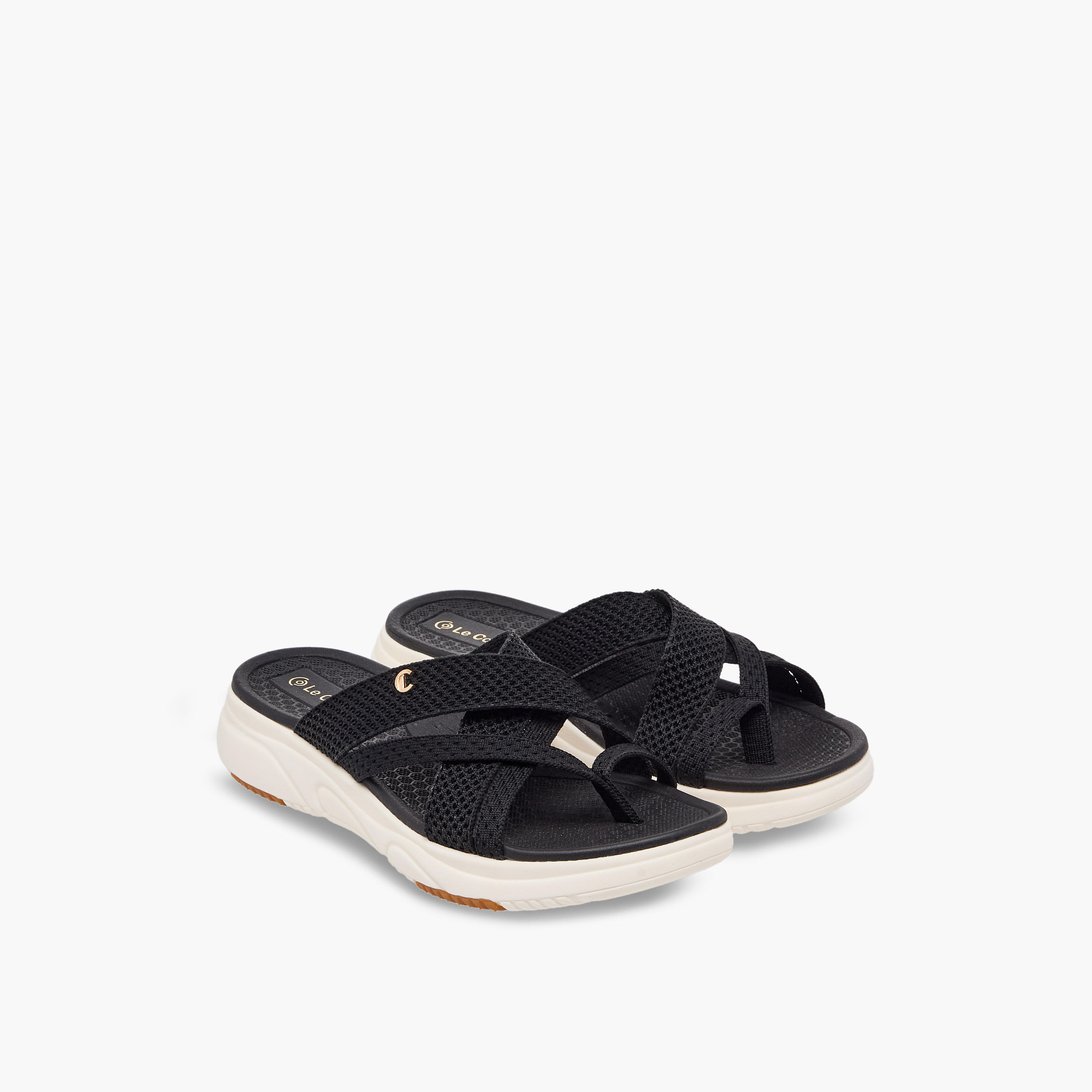 Le Confort Women Textured Slip-On Sandals-women-shoes-sandals-flats-image-1