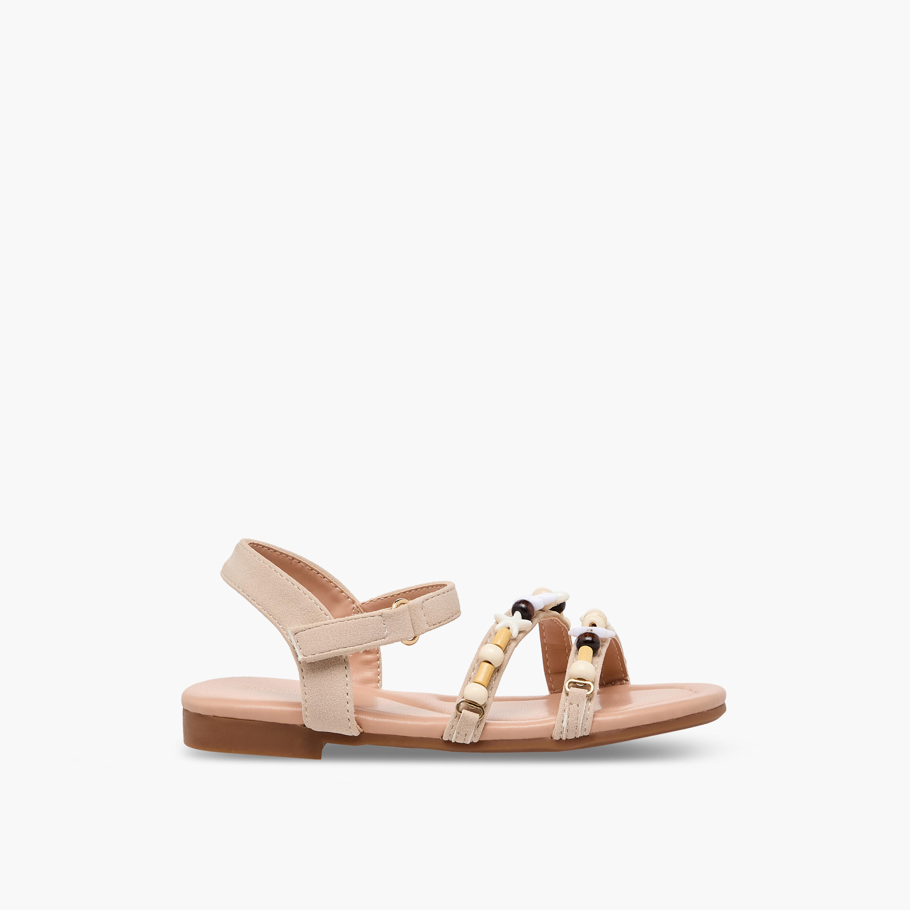صندل للبنات بشريط إغلاق لاصق وتزيينات خرز من فلورا بيلا-girls-shoes-sandals-image-3