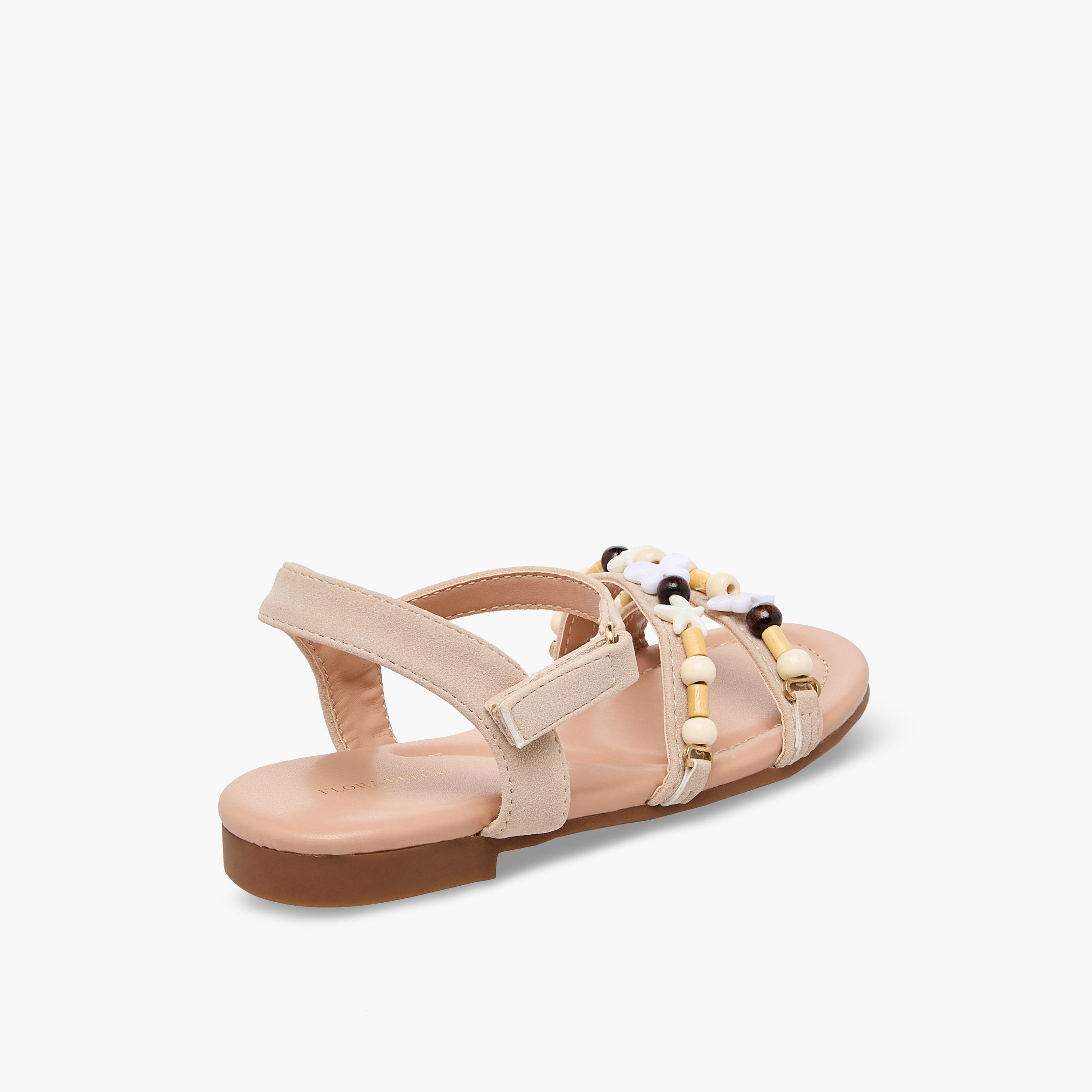 صندل للبنات بشريط إغلاق لاصق وتزيينات خرز من فلورا بيلا-girls-shoes-sandals-image-6
