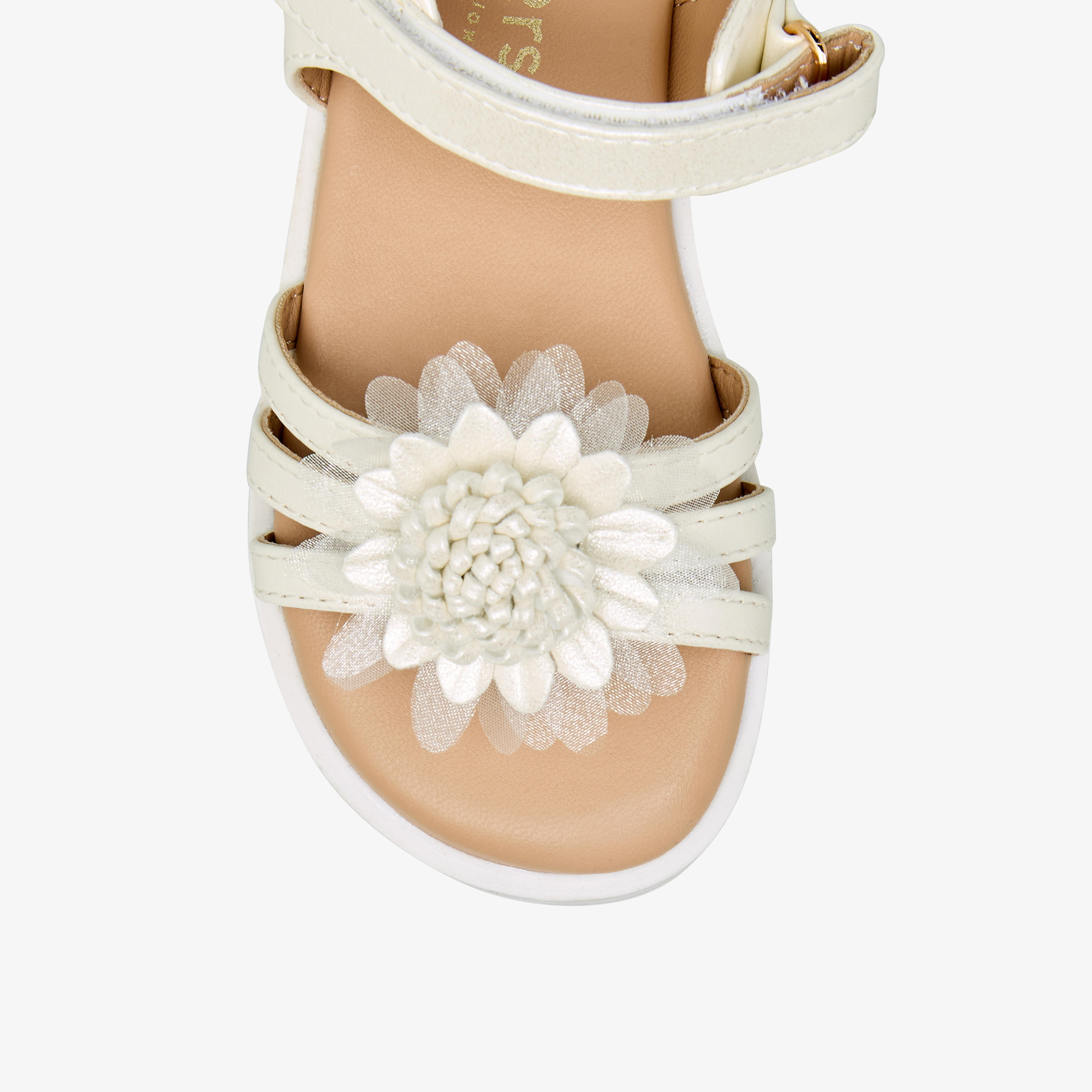 صندل مزين بالزهور بشريط إغلاق لاصق للبنات من جونيورز-girls-shoes-sandals-image-3