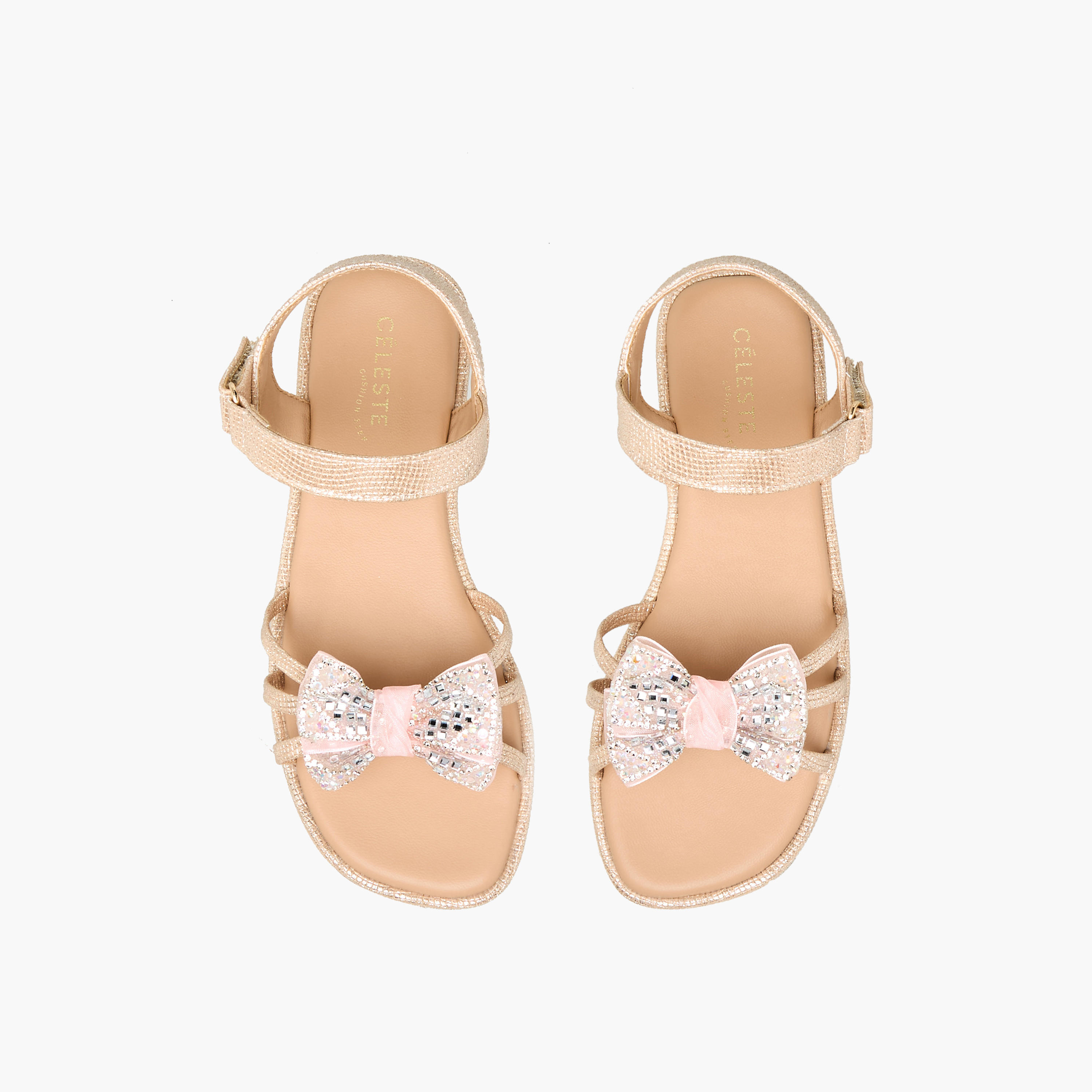 Celeste Girls Bow Embellished Flat Sandals-girls-shoes-sandals-image-1