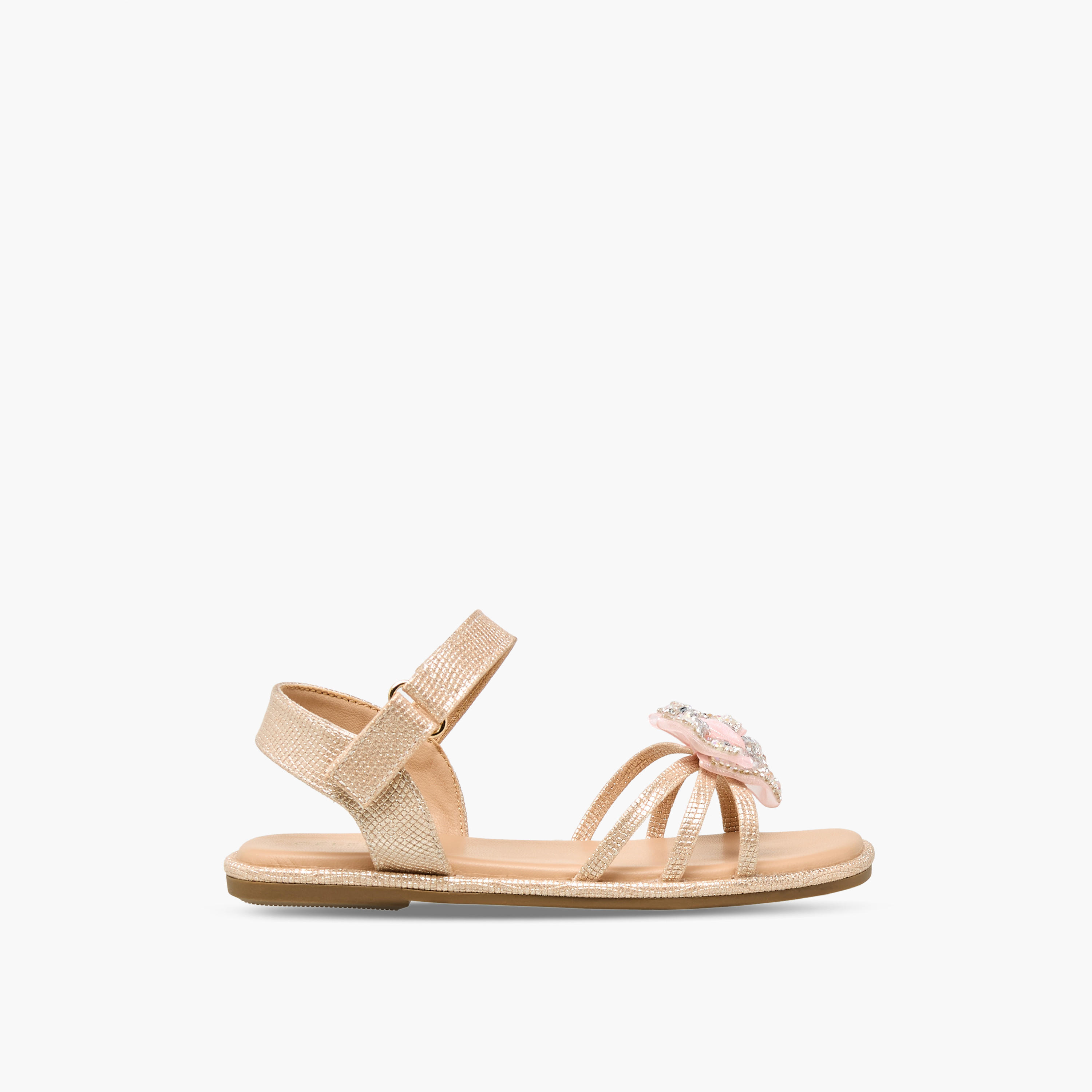Celeste Girls Bow Embellished Flat Sandals-girls-shoes-sandals-image-2