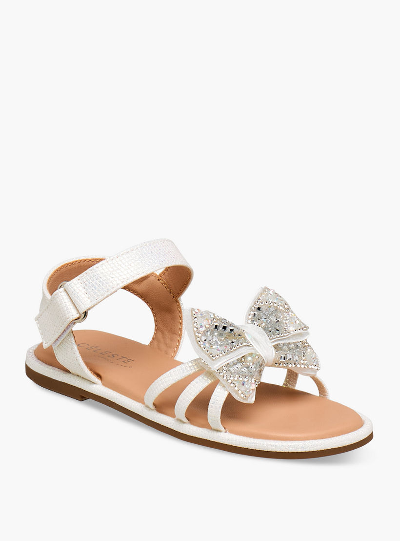Celeste Girls Bow Embellished Flat Sandals-girls-shoes-sandals-image-2