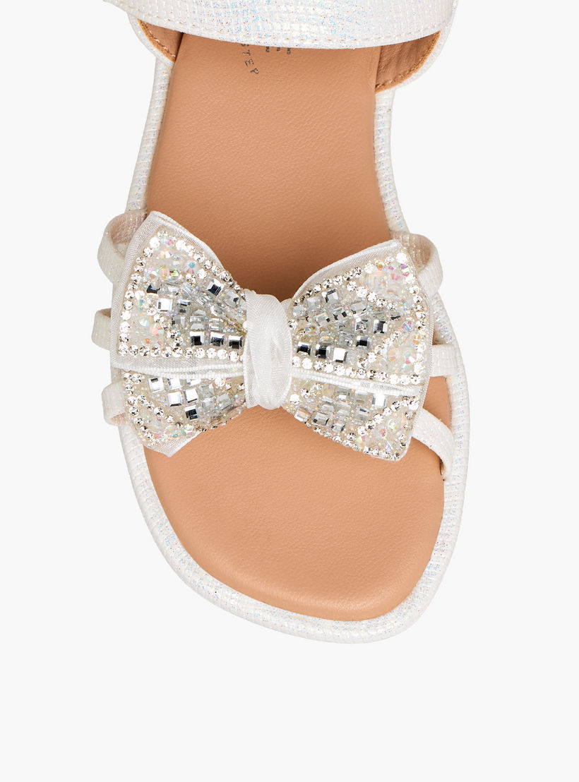 Celeste Girls Bow Embellished Flat Sandals-girls-shoes-sandals-image-4