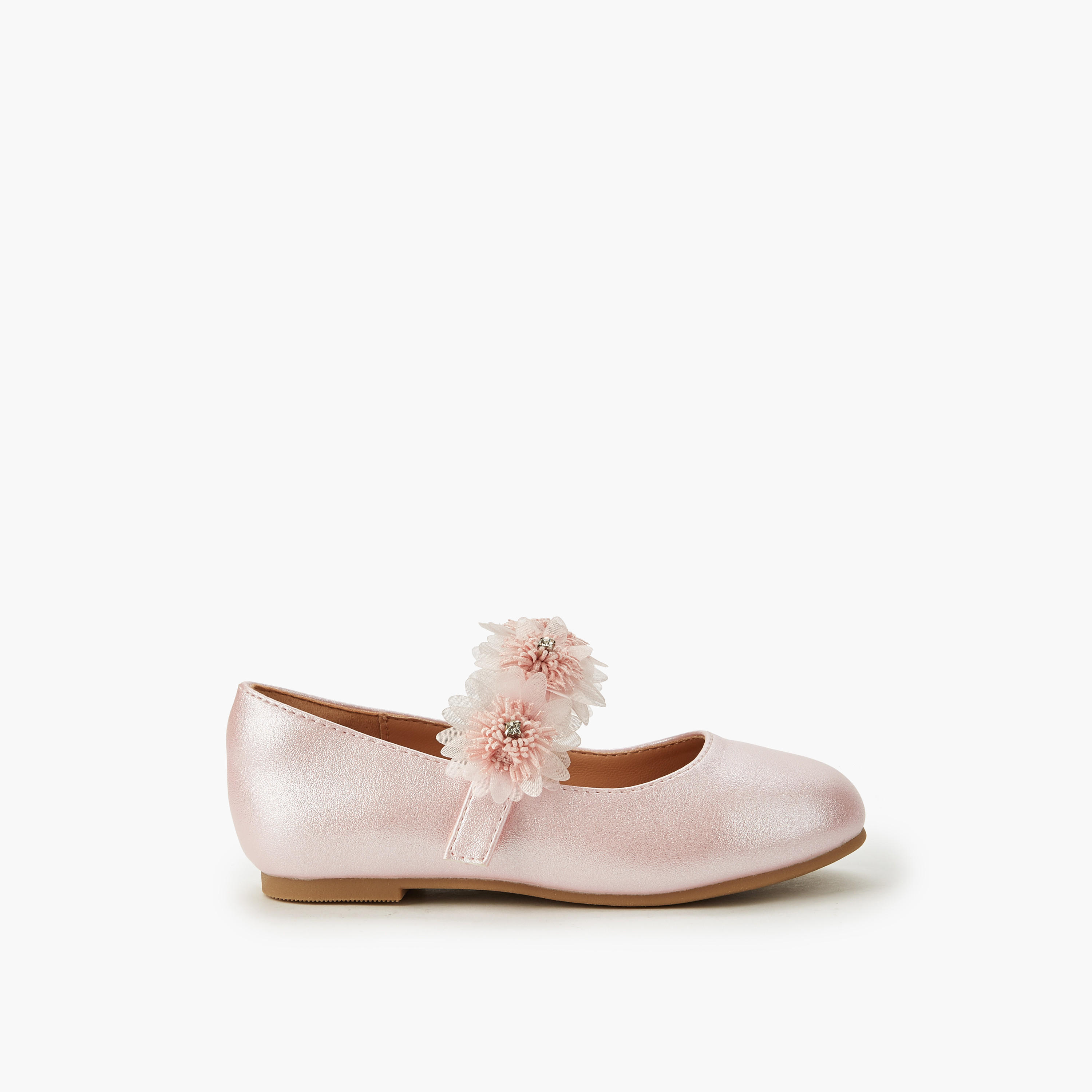 حذاء باليرينا مزين بالزهور للبنات من جونيورز-girls-shoes-maryjanes-image-2