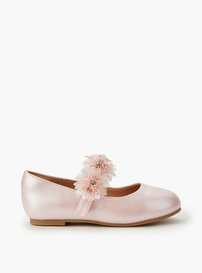 حذاء باليرينا مزين بالزهور للبنات من جونيورز-girls-shoes-maryjanes-image-2