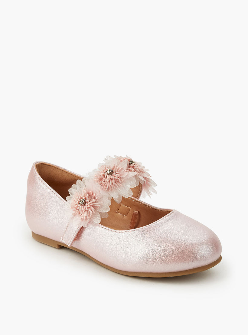 حذاء باليرينا مزين بالزهور للبنات من جونيورز-girls-shoes-maryjanes-image-3