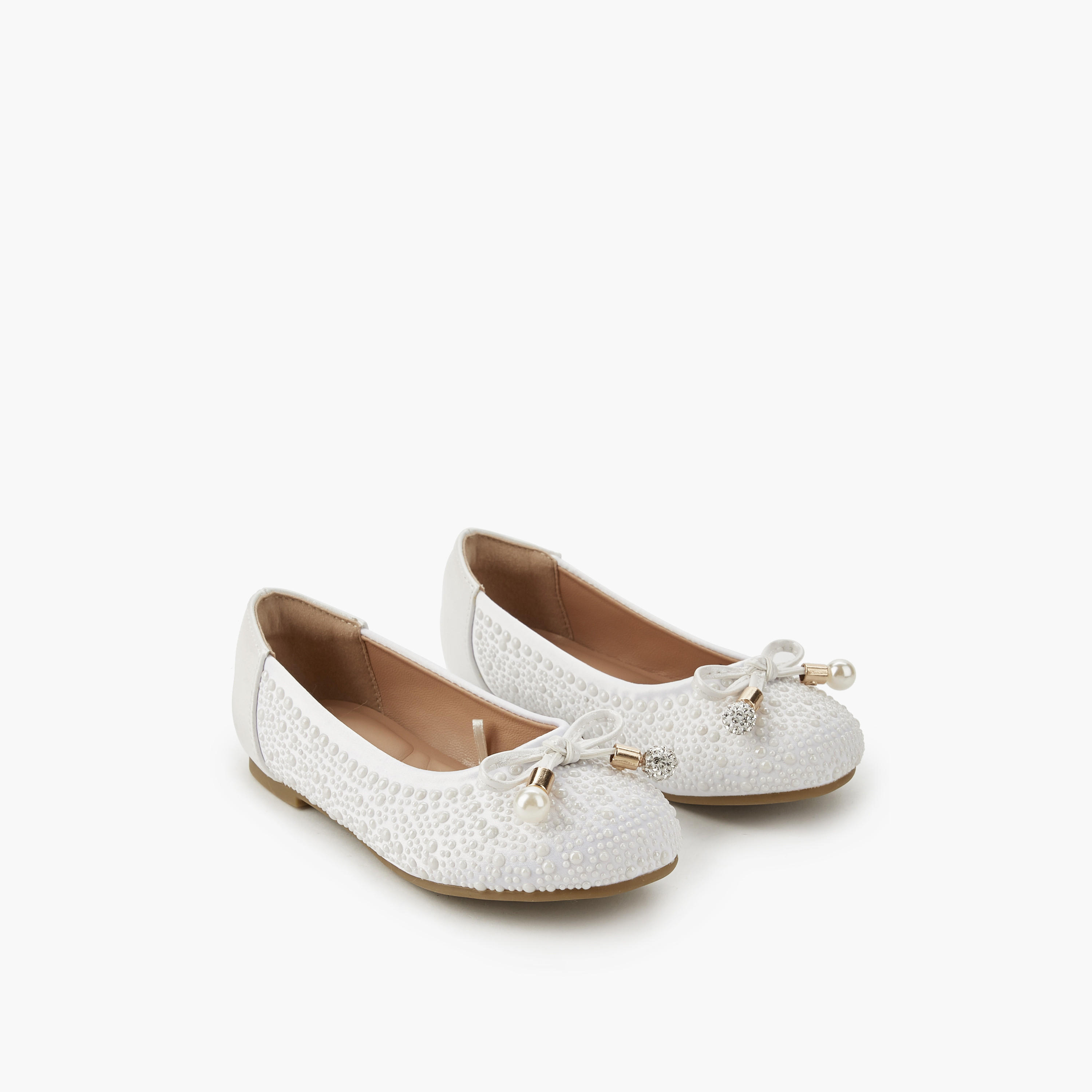 Celeste Girls Bow Accent Ballerina Shoes-girls-shoes-ballerinas-image-1