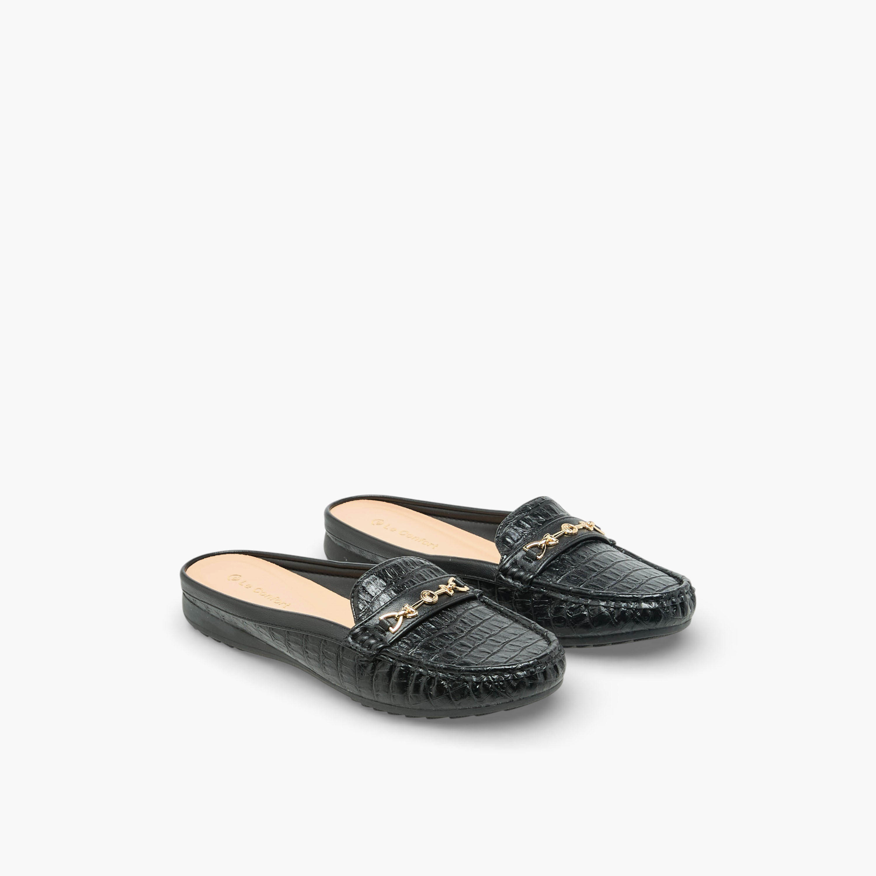 حذاء ميول بزينة معدن للنساء من لو كونفورت-women-shoes-flats-mules-image-1